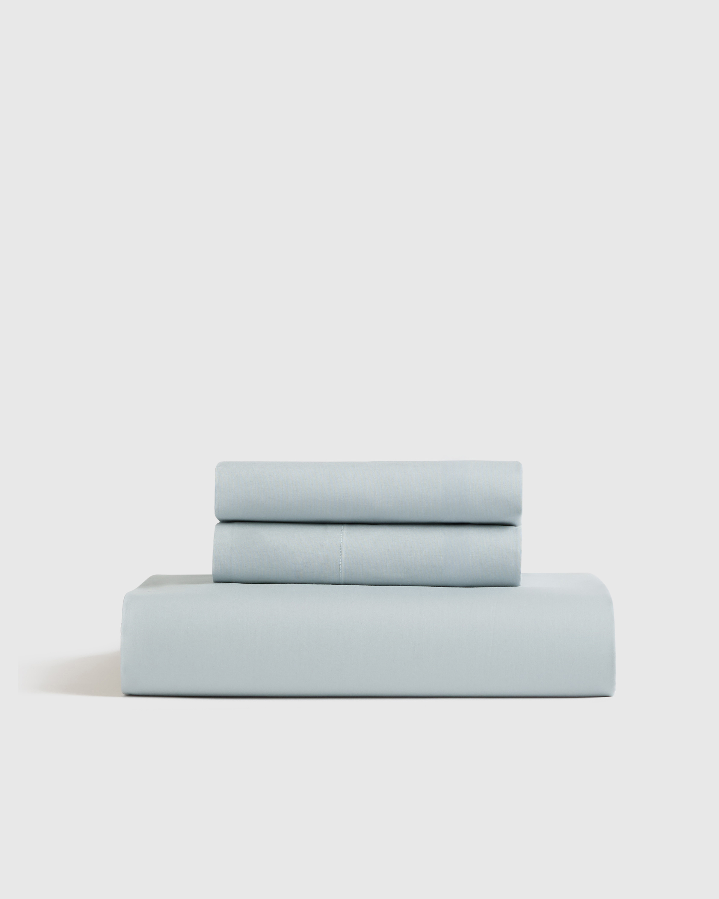 Sky Blue Organic Crisp Percale Fitted Sheet Set