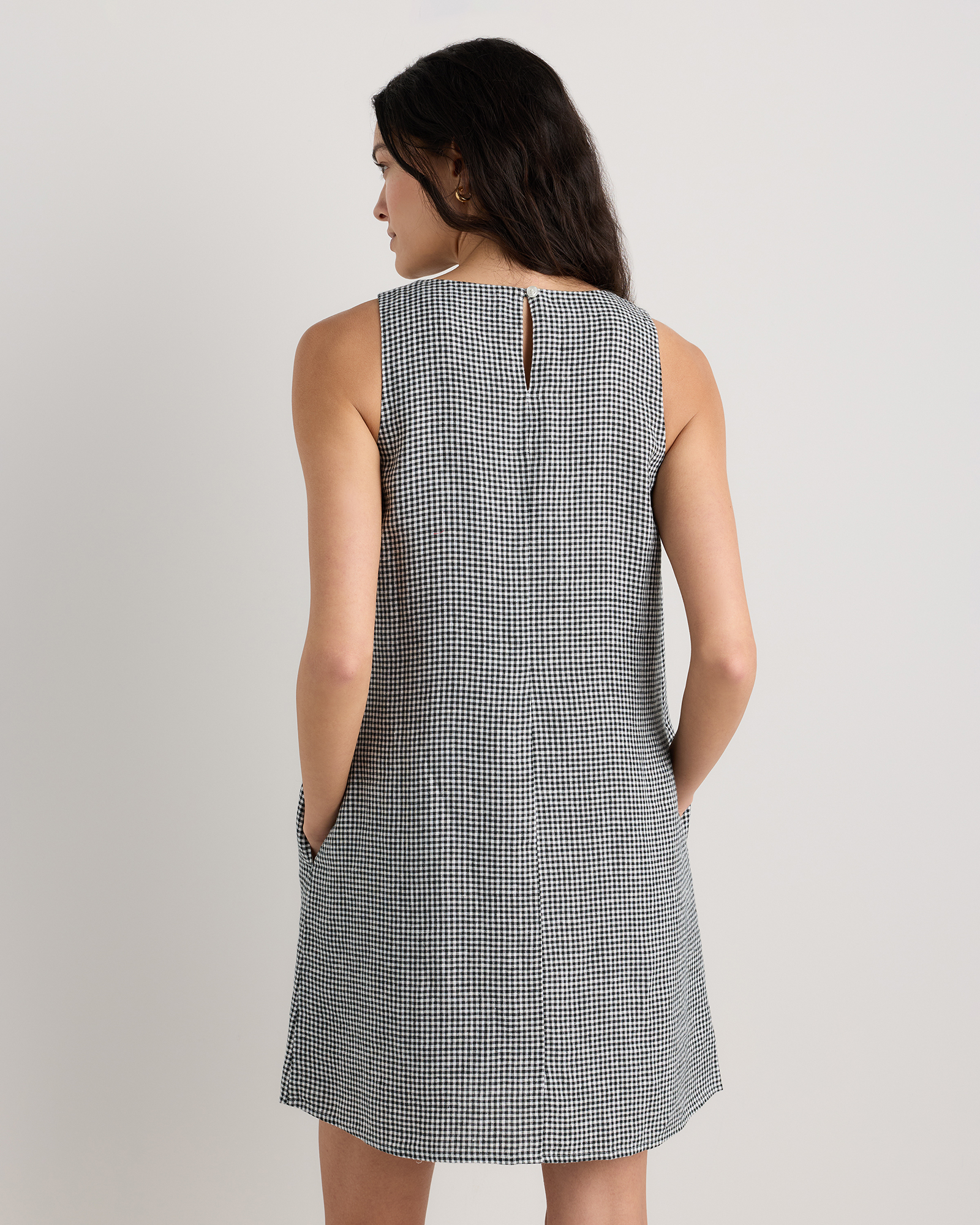 linen black dress midi Mint Velvet Women's Linen Bow Detail Midi Dress - Black main image 1