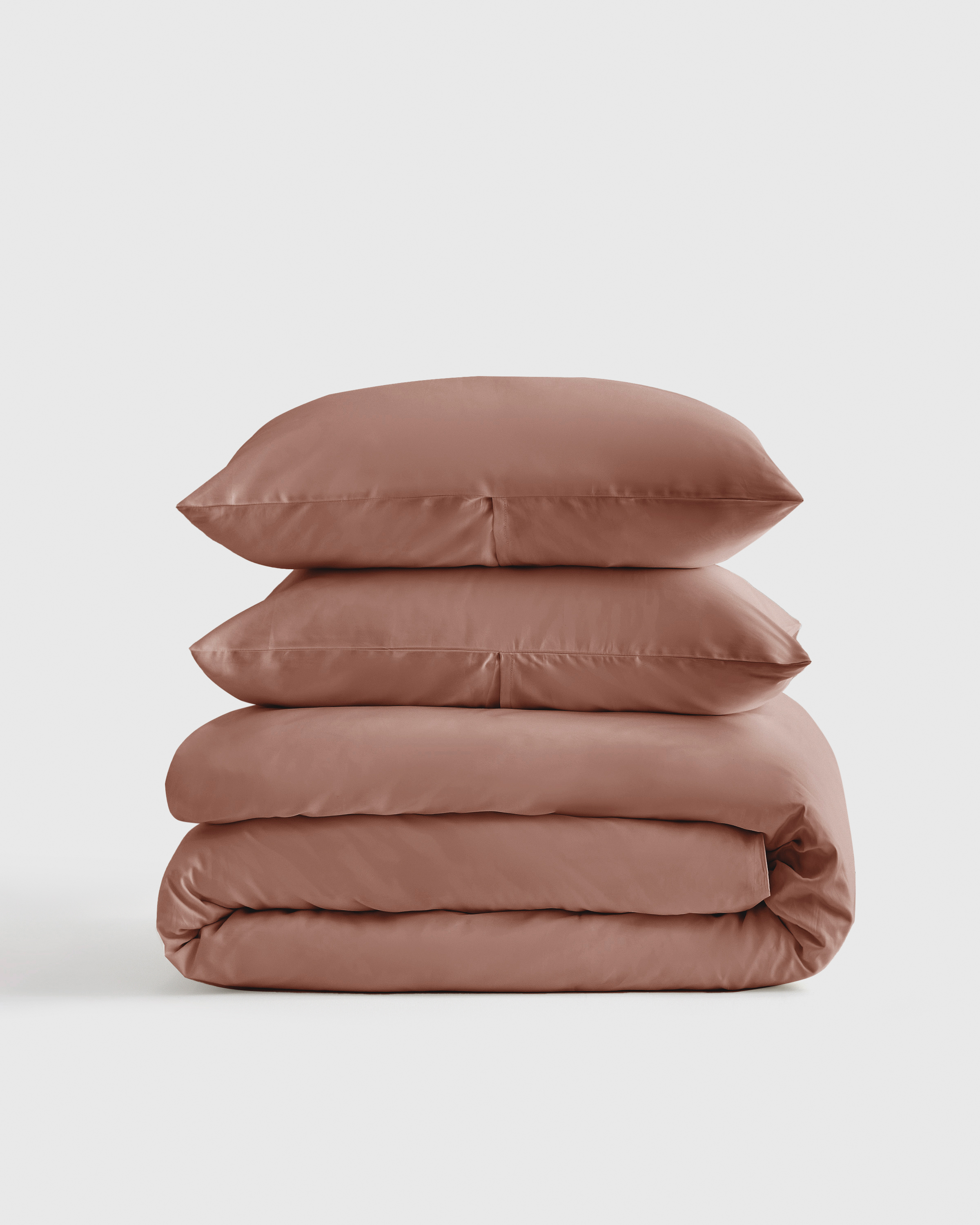 Luxury Organic Sateen Duvet Cover Set, Twin, Clay