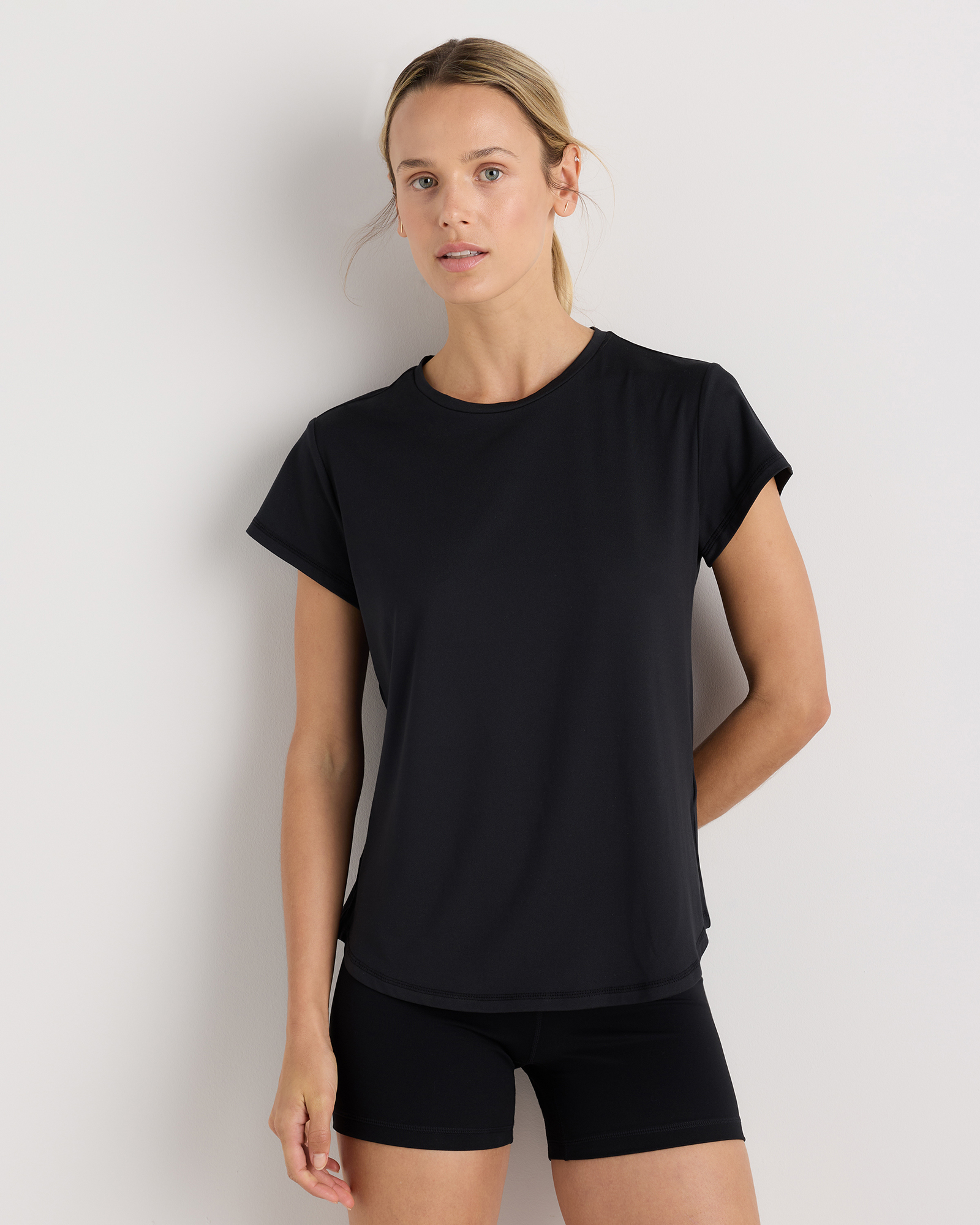 True Black Flowknit Breeze Tee