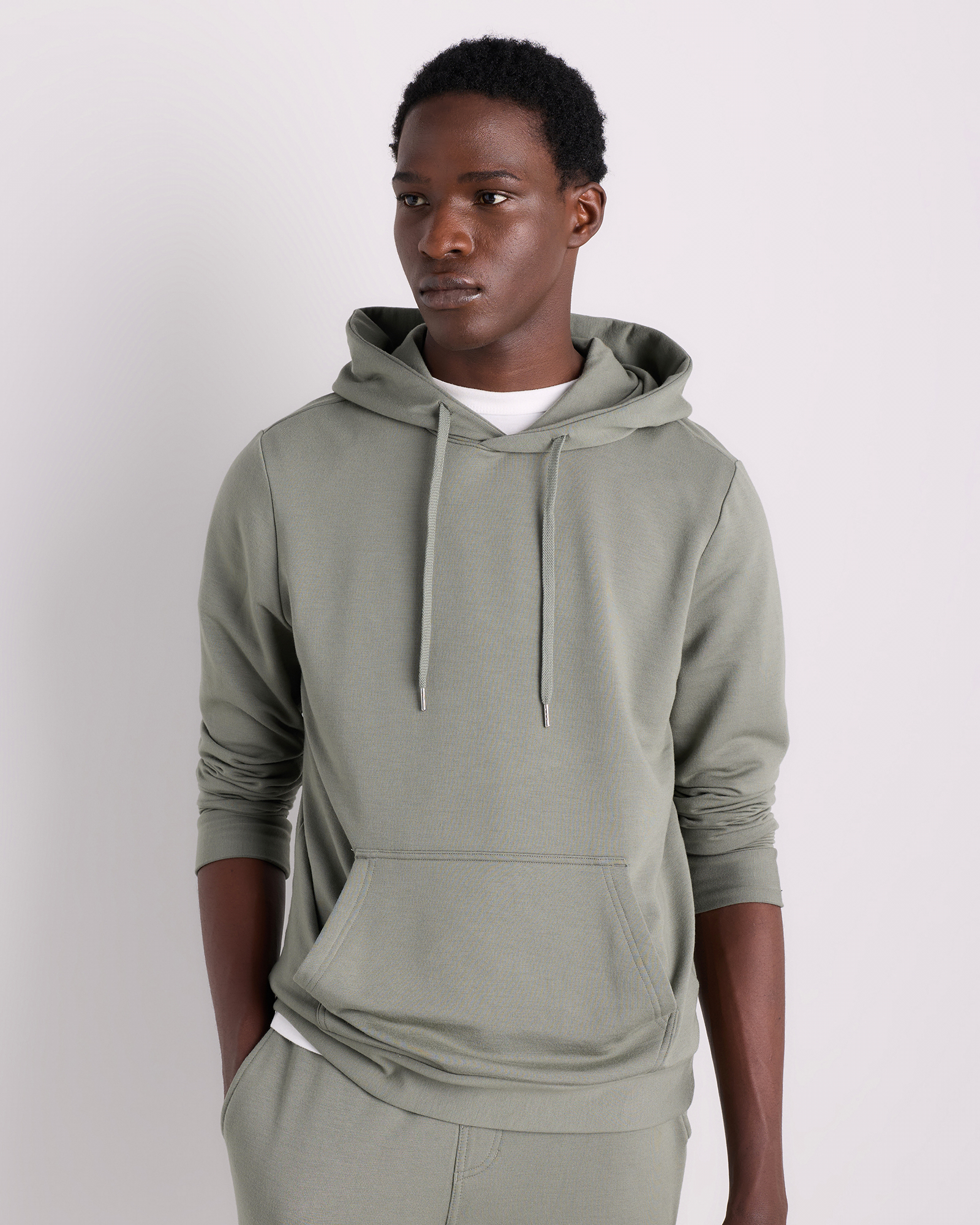 Smoked Thyme Green Supersoft Fleece Pullover Hoodie