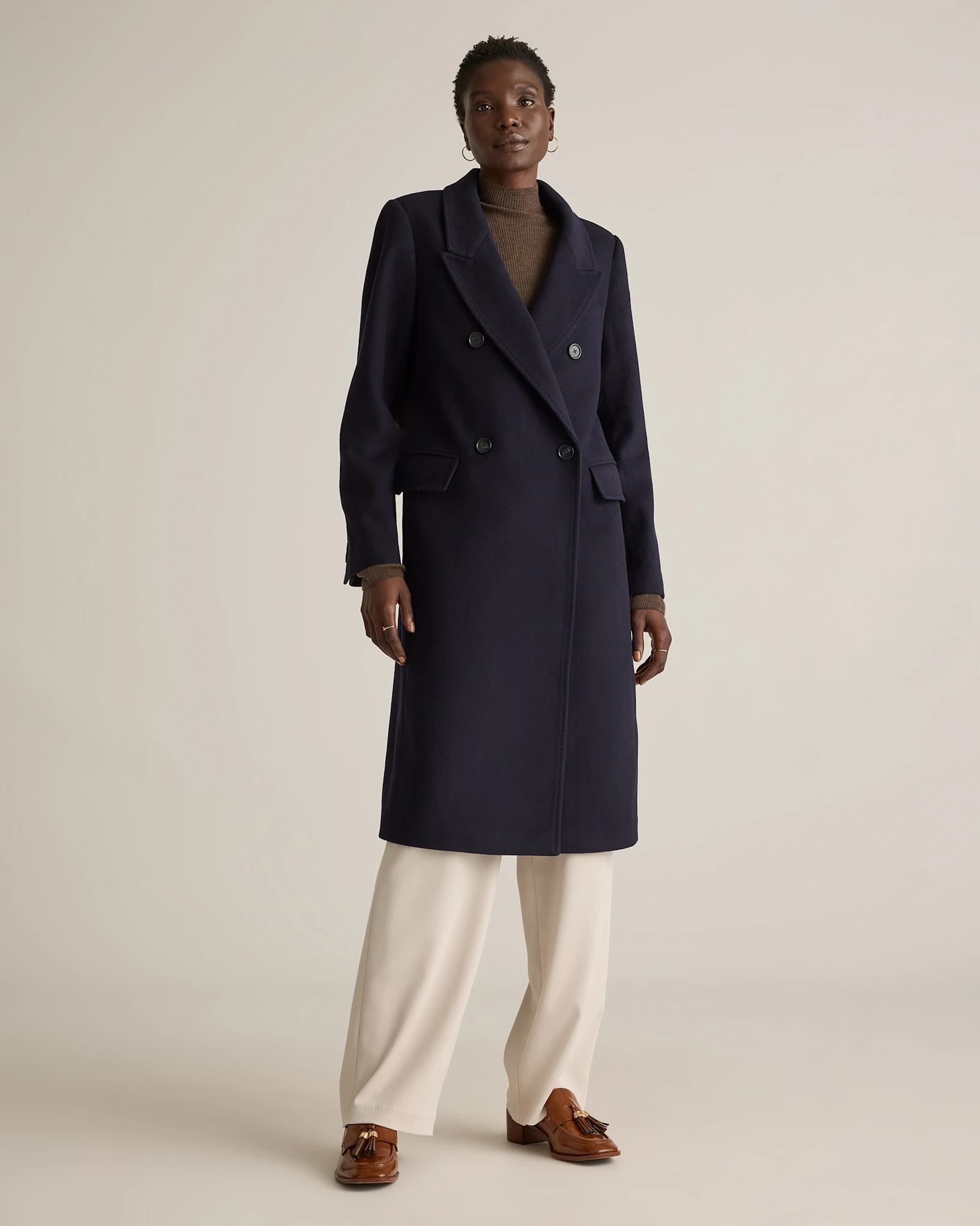 Italian Wool Double-Breasted Coat