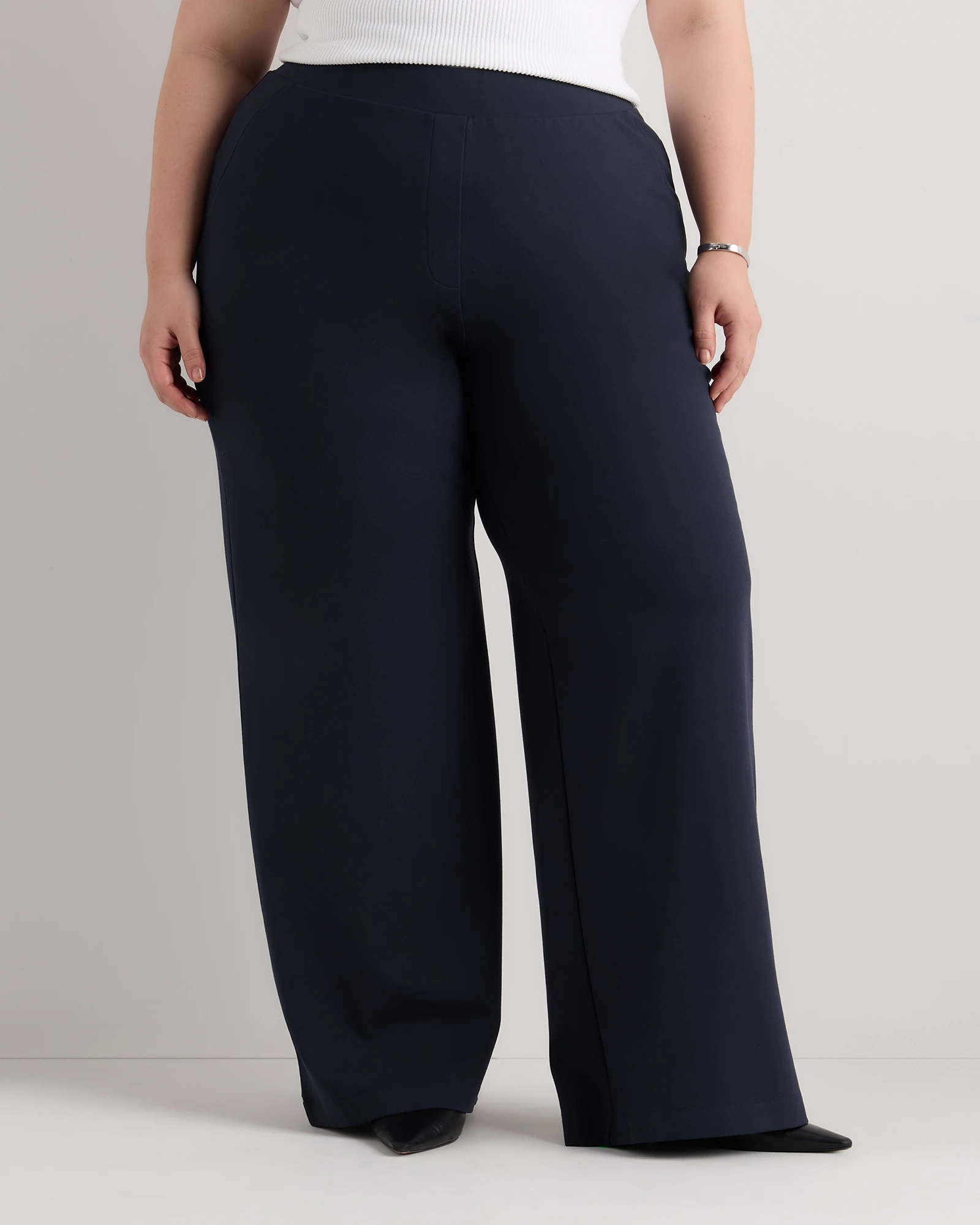 Ultra-Stretch Ponte Wide Leg Pants - 32" - Plus Size