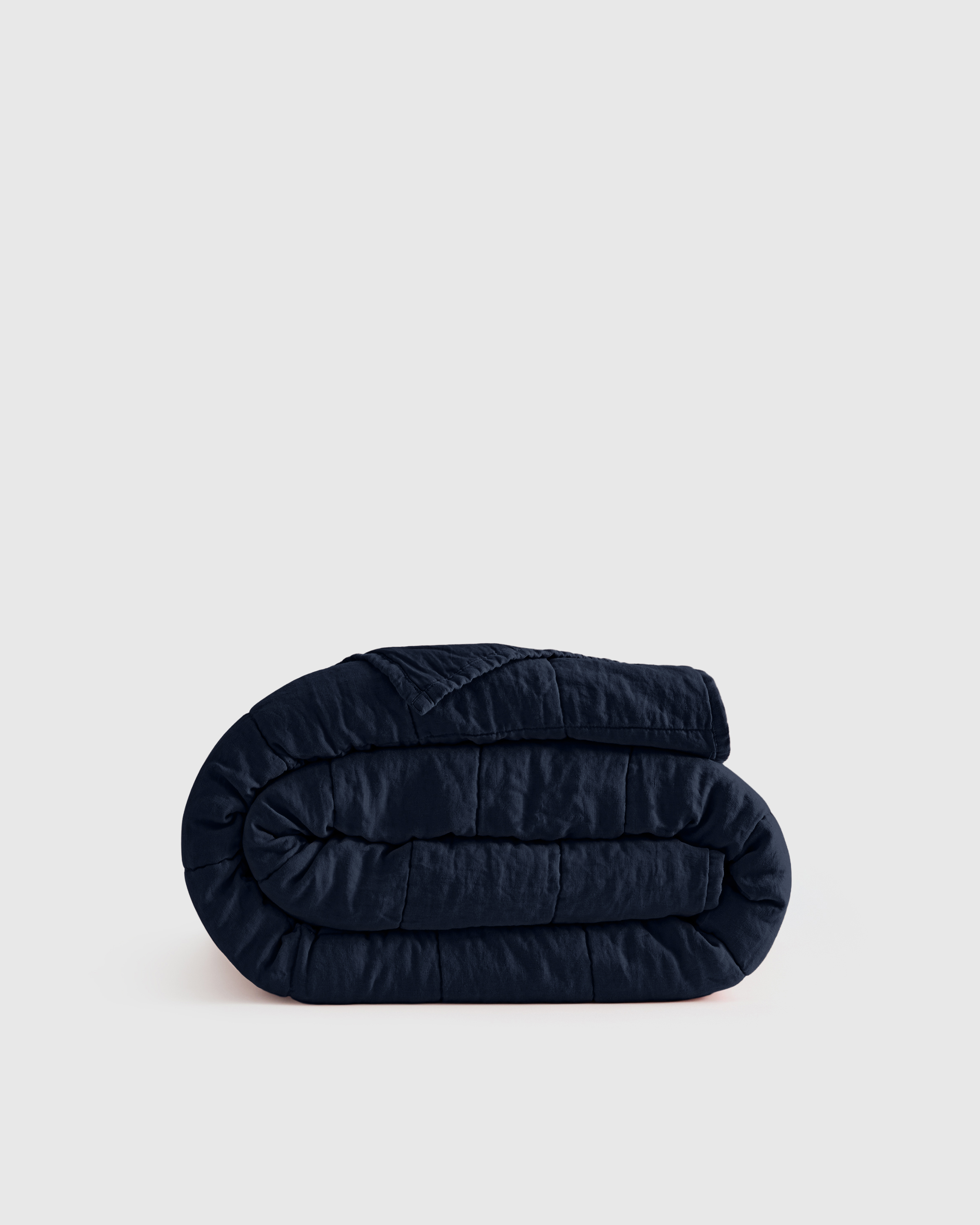 Navy Lightweight European Linen Box Quilt