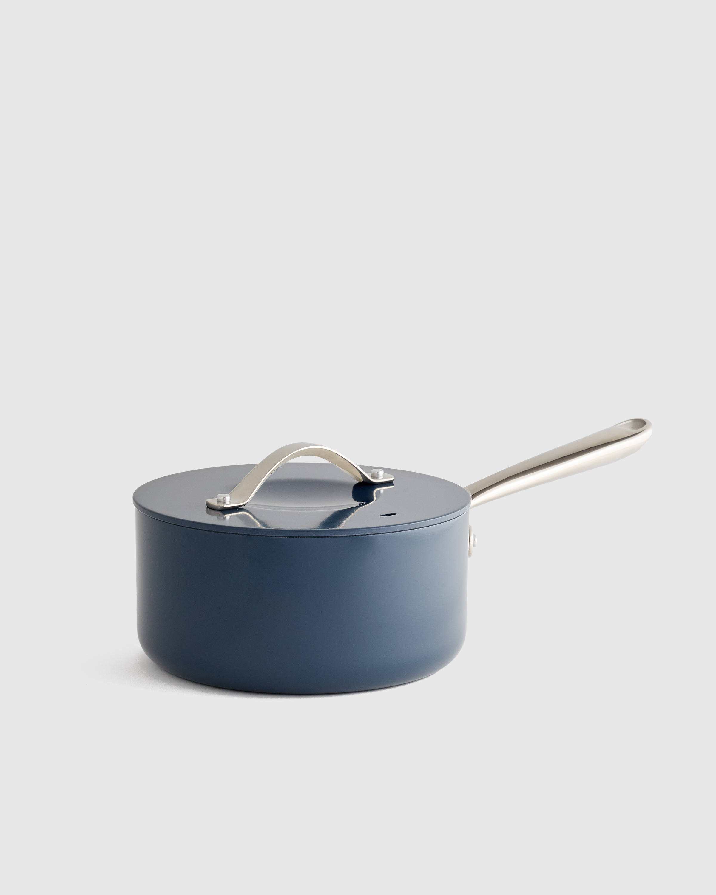Navy Ceramic Nonstick Saucepan: 3QT