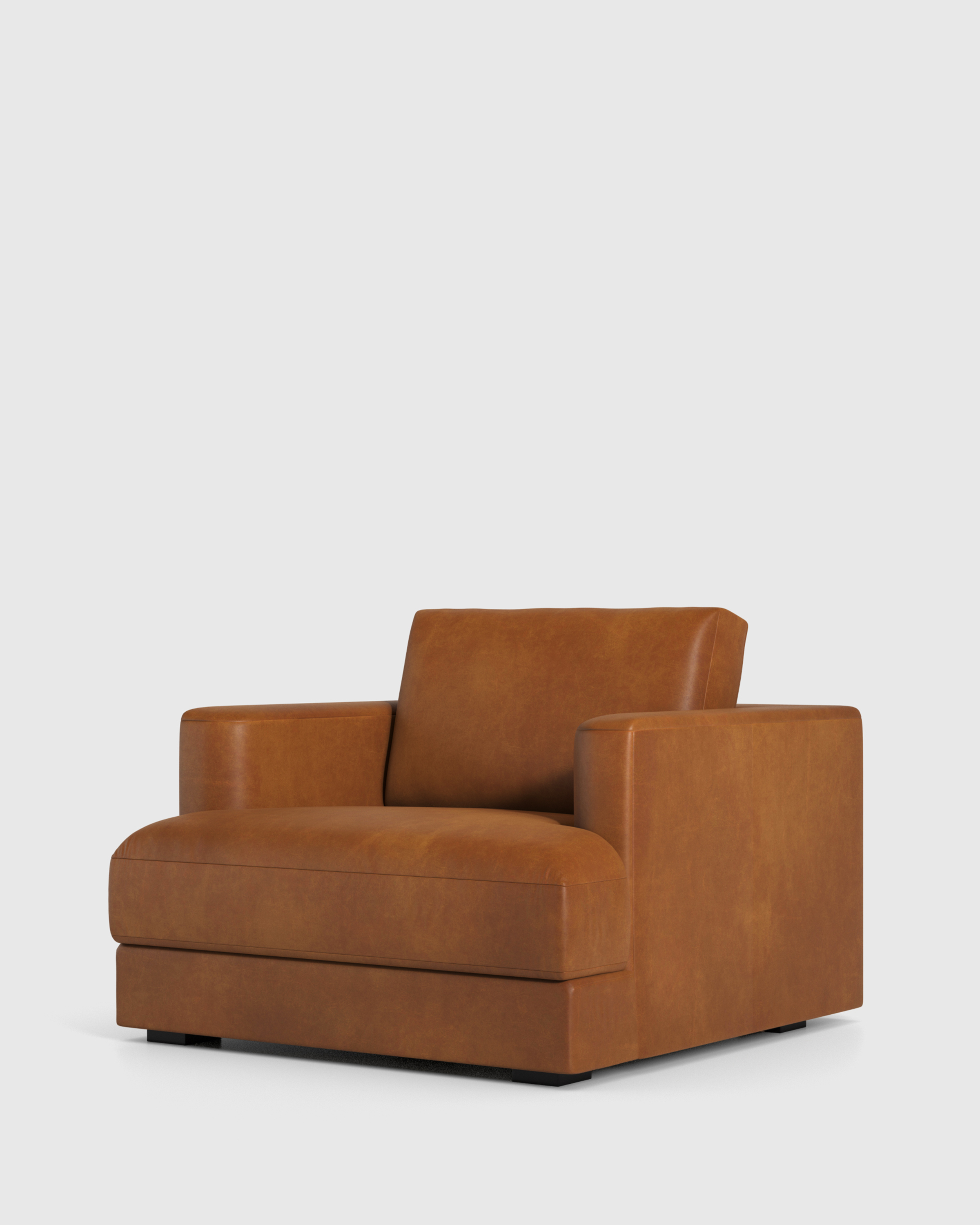 Sierra Leather Curved Arm Accent Chair - Thumbnail 3