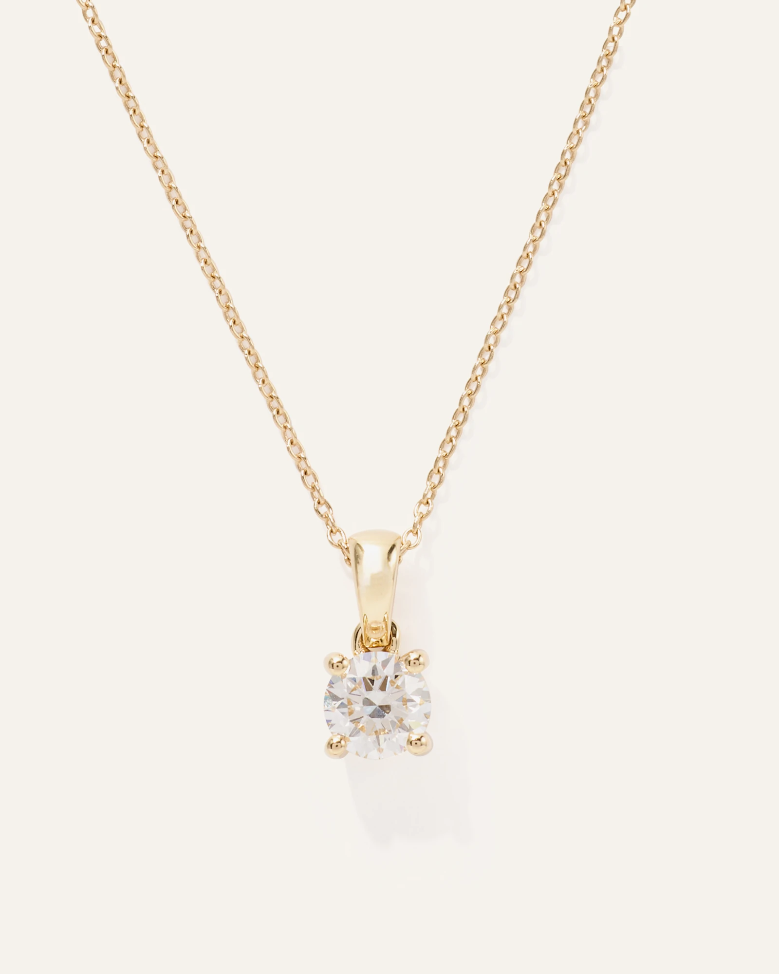 14K Gold Lab Grown Diamond Solitaire Necklace