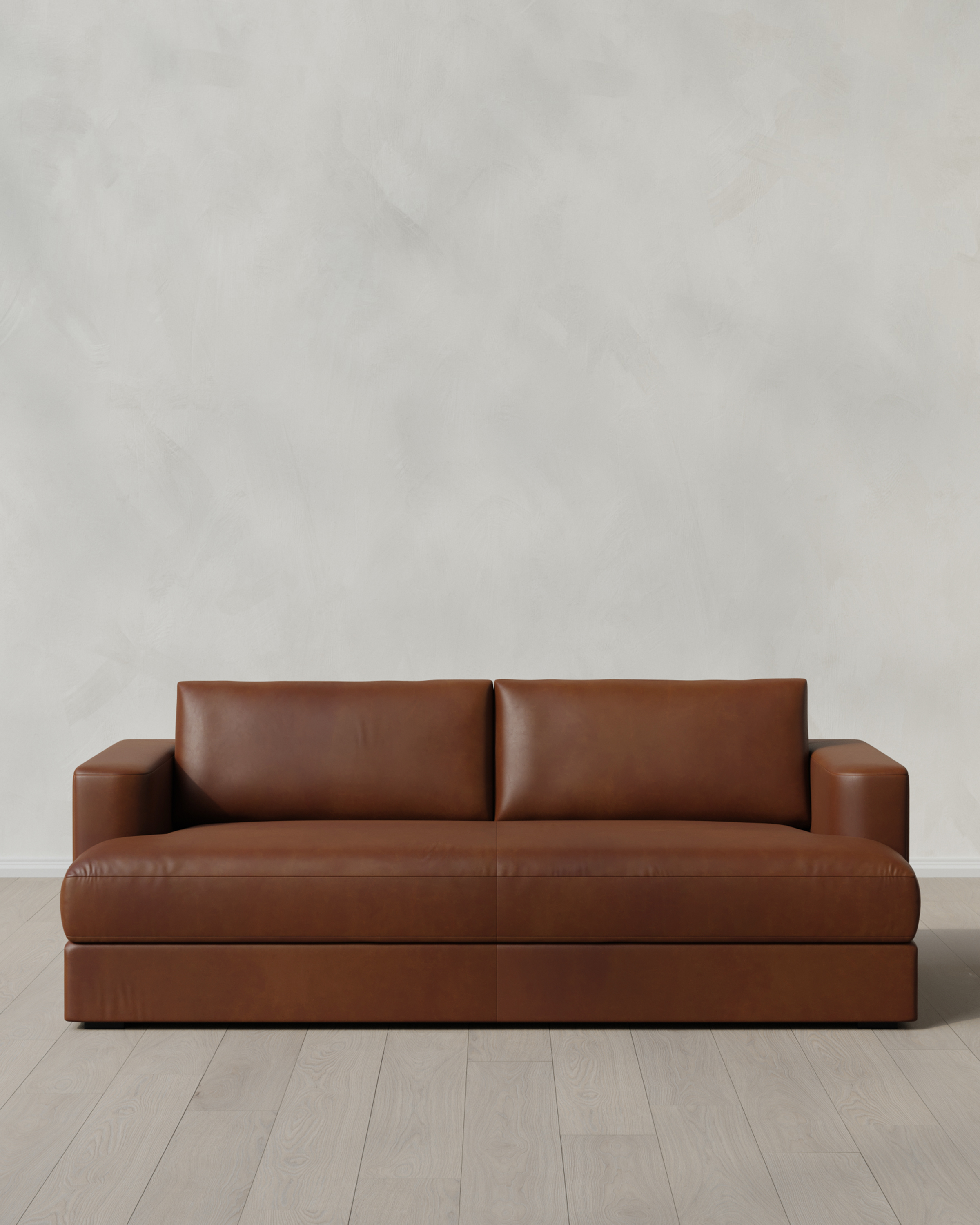 Espresso Sierra Curved Arm Sofa in Leather
