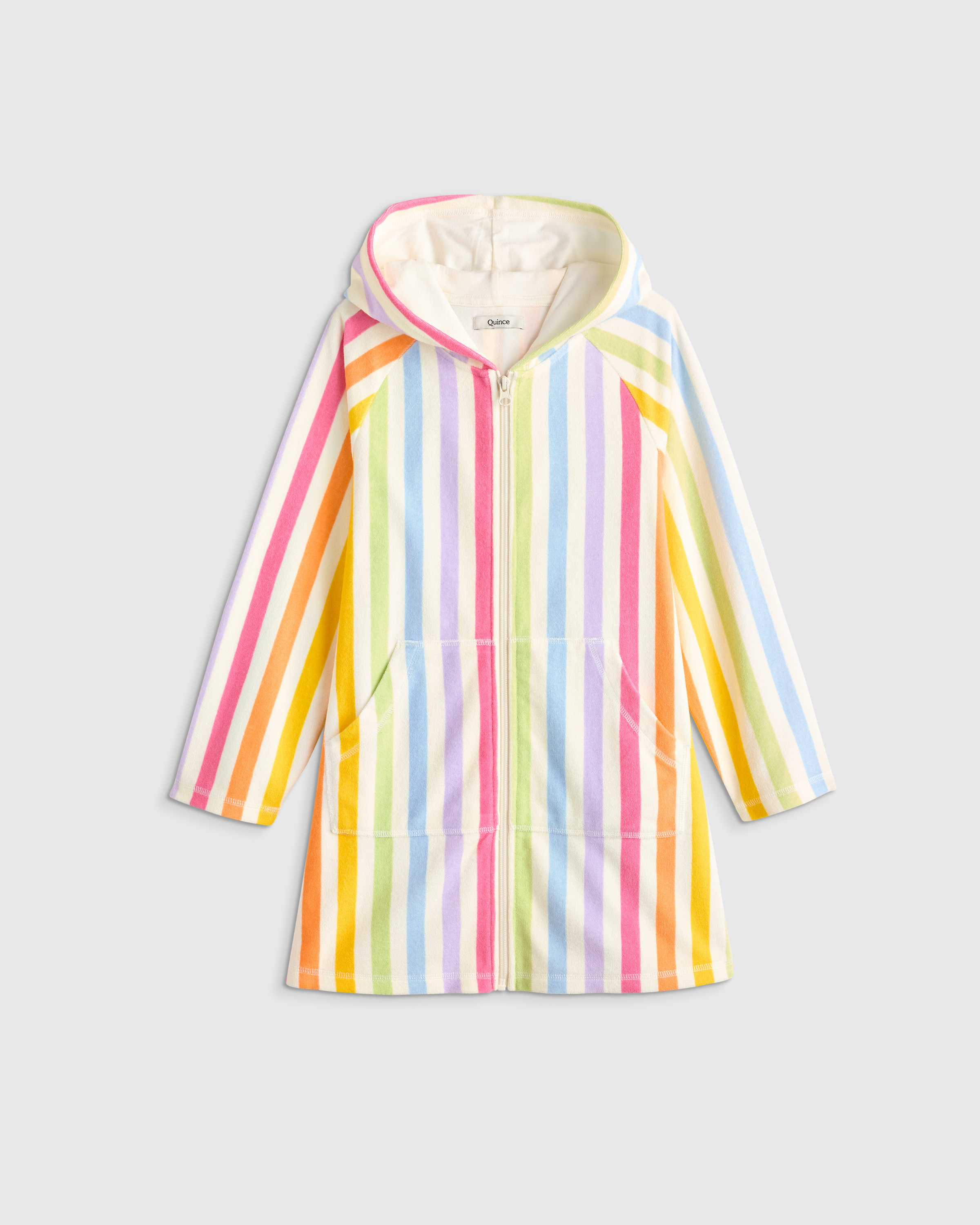 Rainbow Stripe Loop Terry Swim Coverup