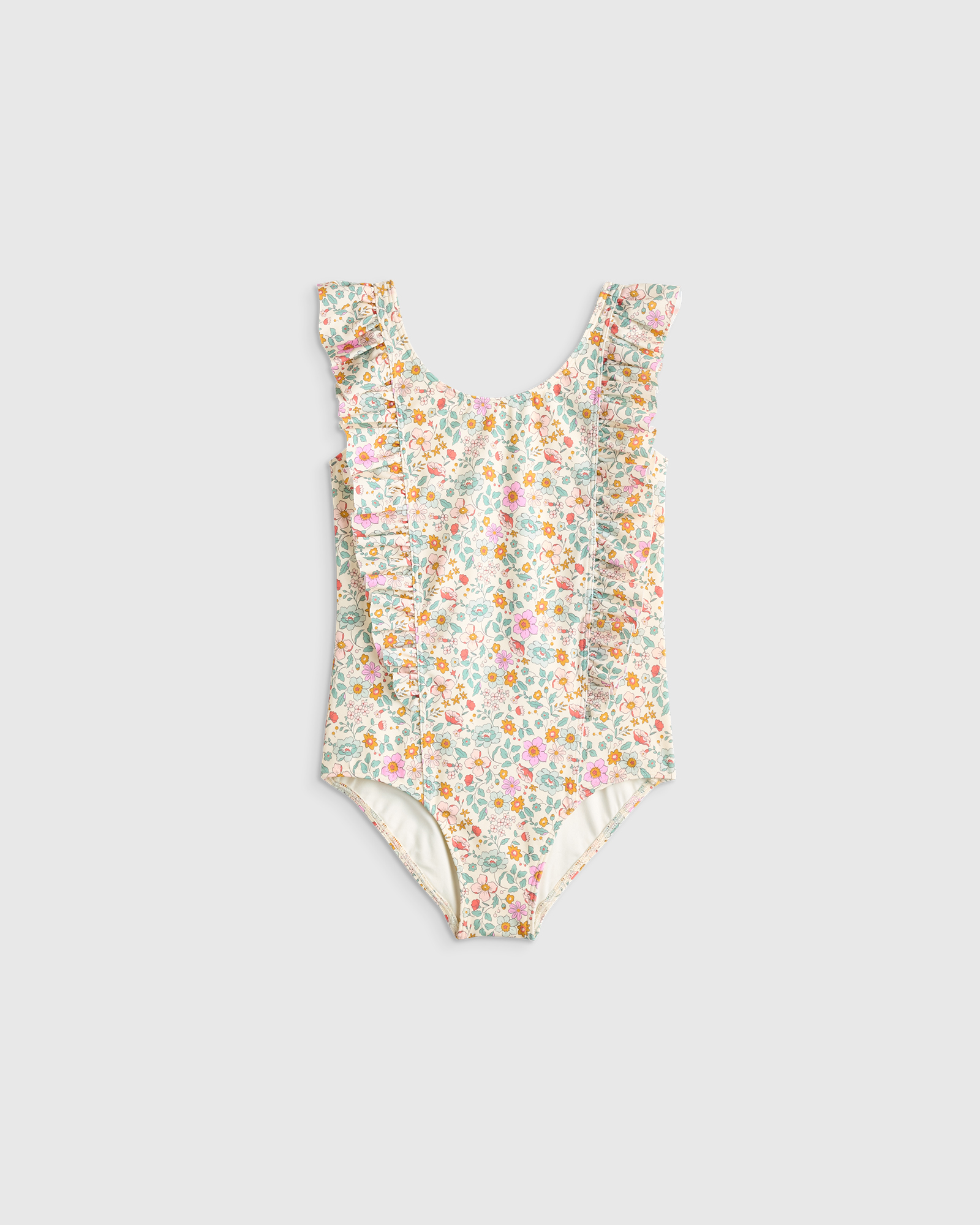 Soft Ditsy Floral Ruffle One Piece Swimsuit
