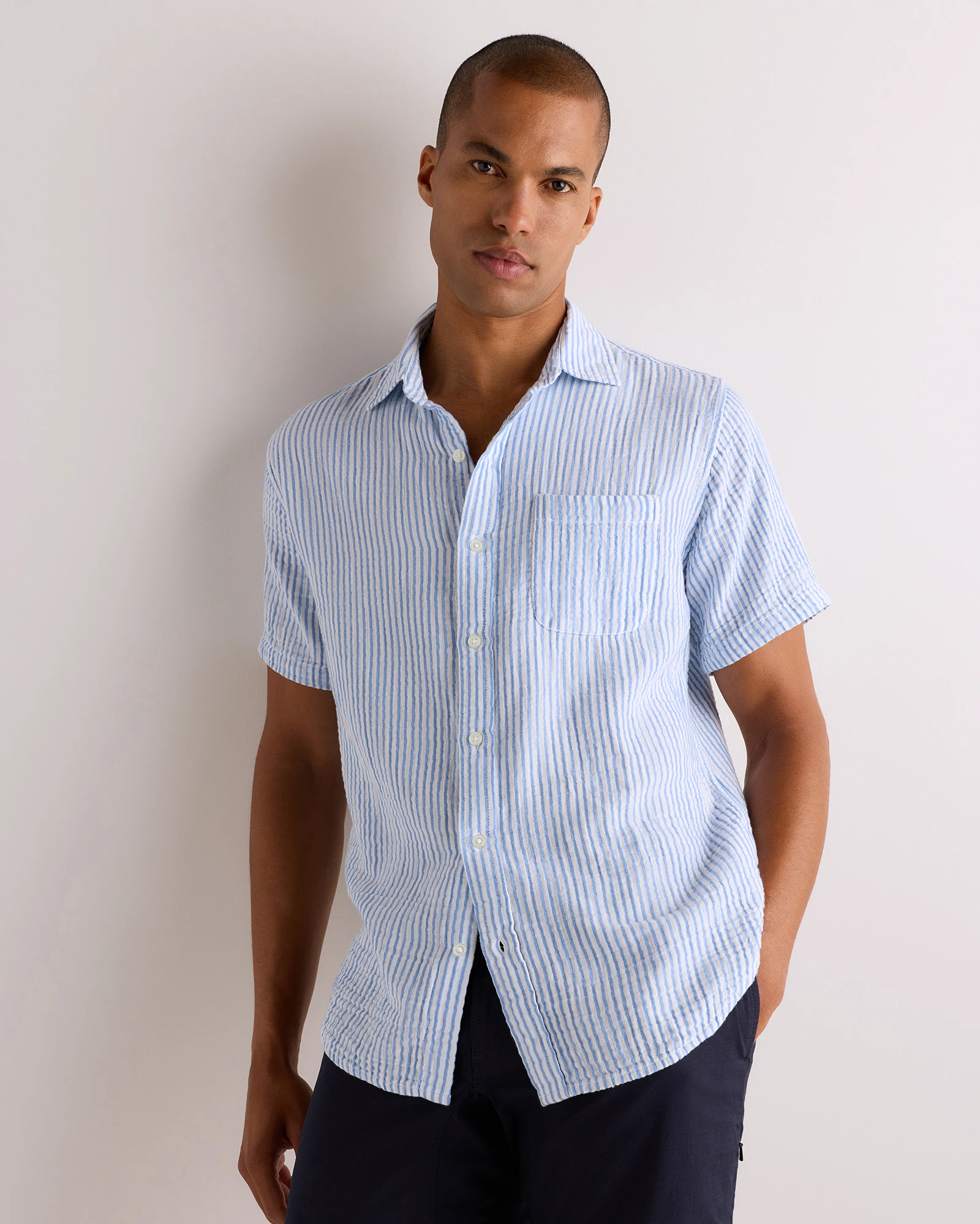 Men's 100% Organic Cotton Gauze Short Sleeve Shirt