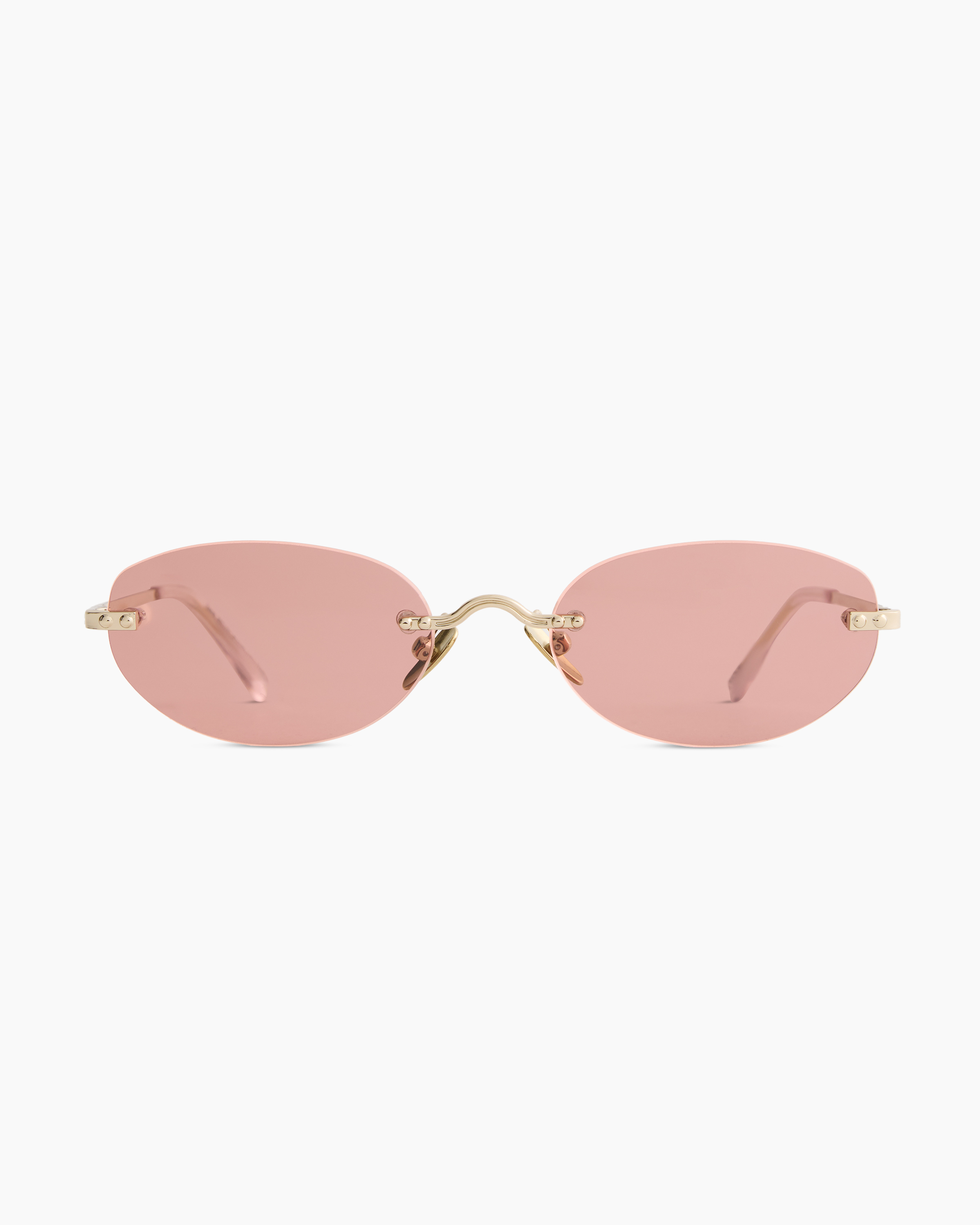 Light Gold with Pink Lens Seoul Polarized Stainless Steel Sunglasses