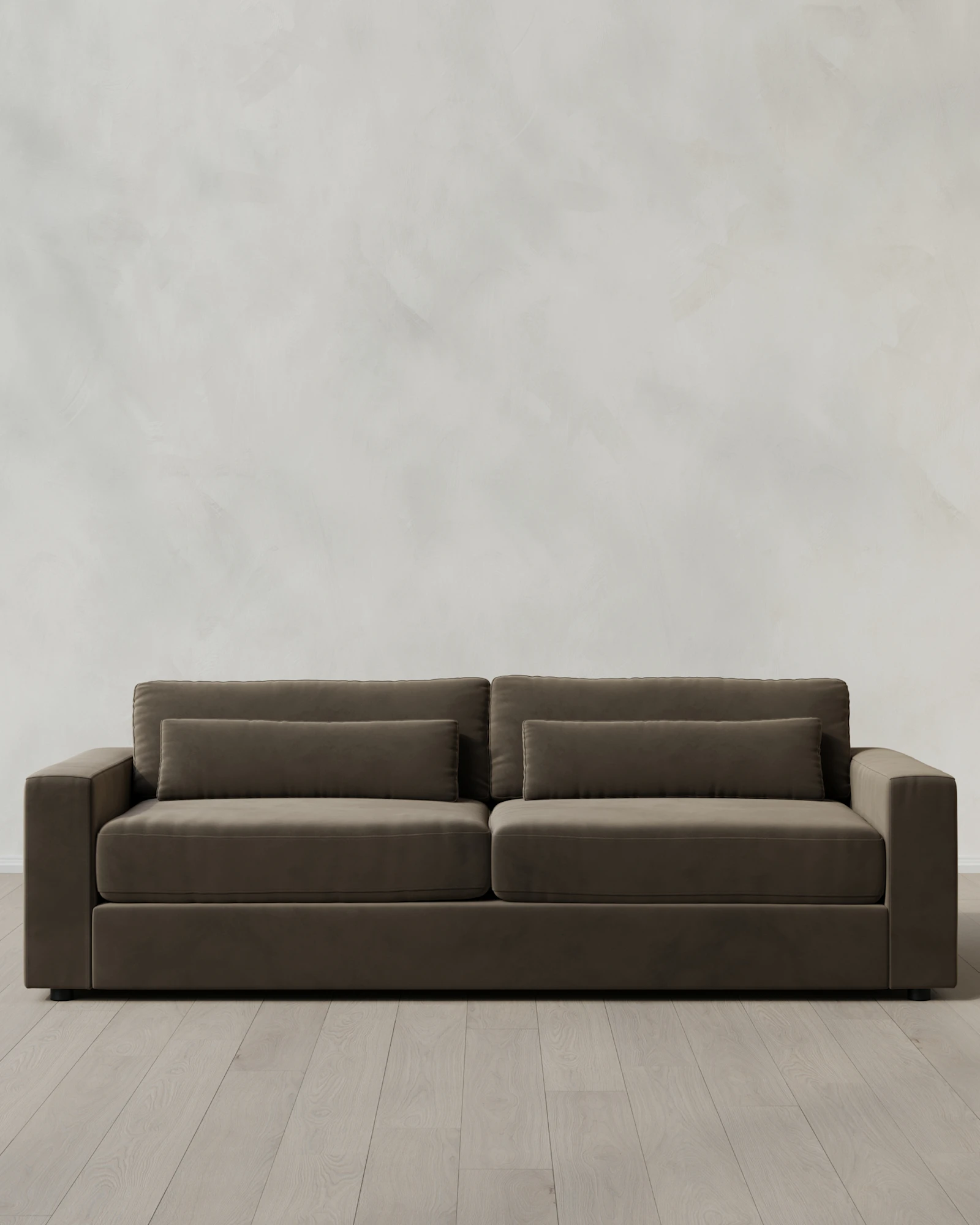 Square Arm Deep Seat Sofa in Performance Velvet