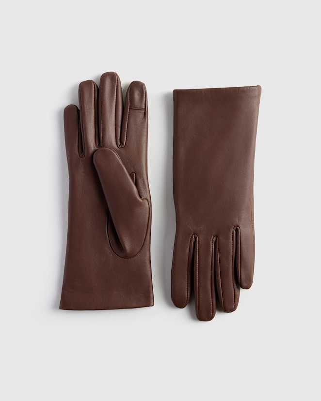 Chocolate Silk Lined Leather Glove