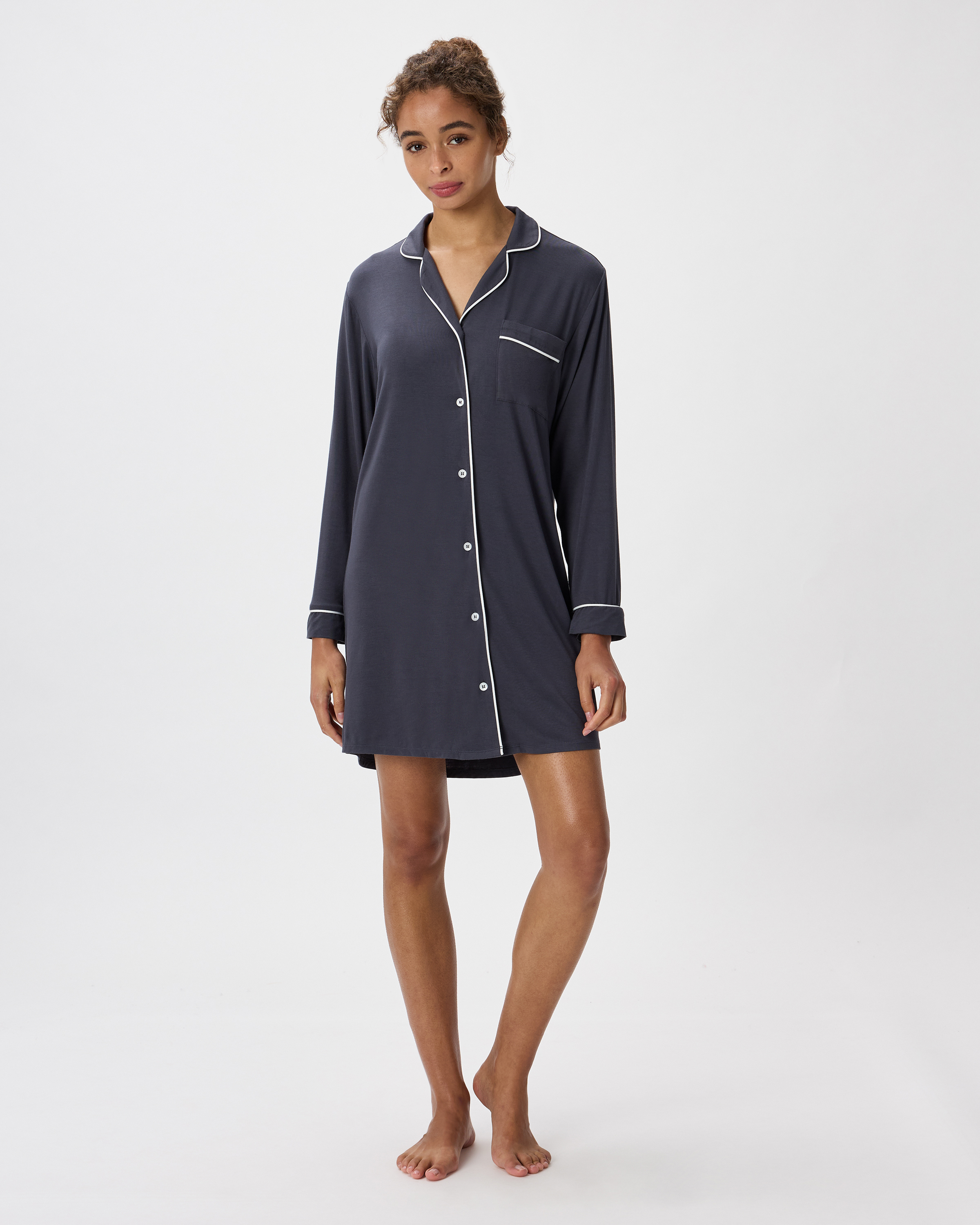 Graphite Bamboo Jersey Sleep Shirt