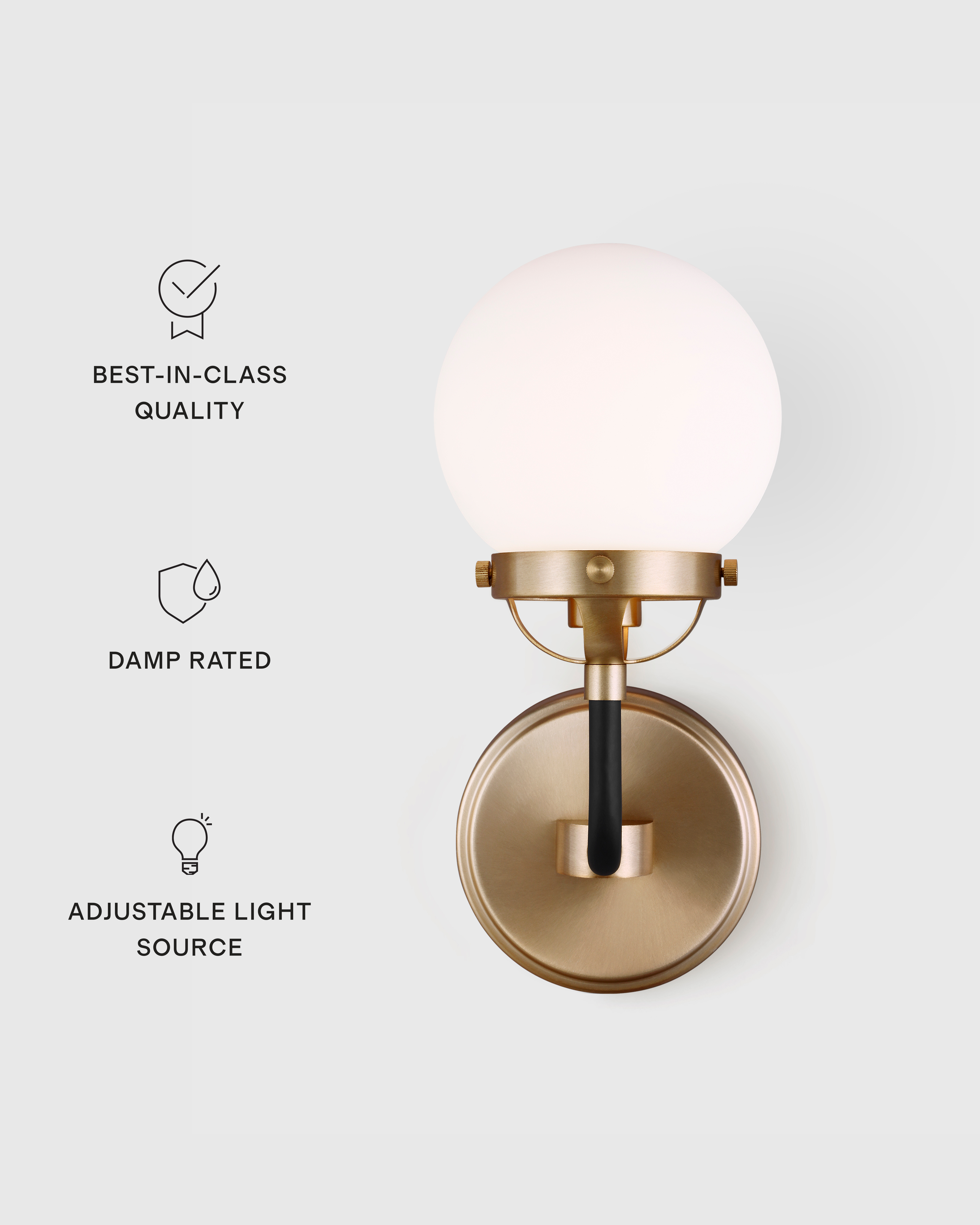 Single Globe Steel Sconce - thumbnail 3