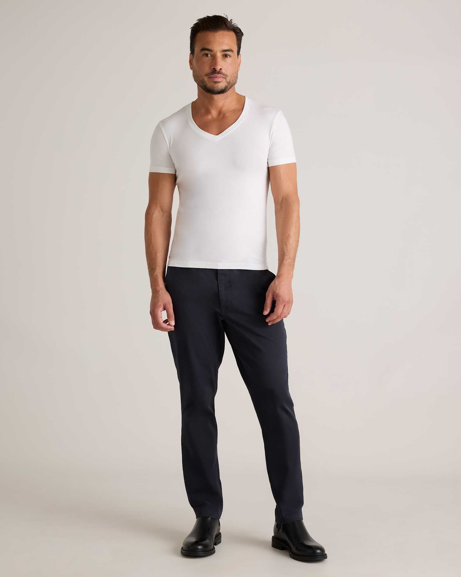v neck under dress shirt UnderFit Men's Gray TENCEL Modal V-Neck Undershirt - Medium