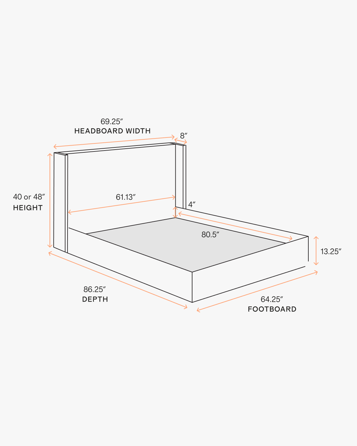 100% Linen Wingback Bed in Silver, Size Cal King by Quince, image size:1152x1440
