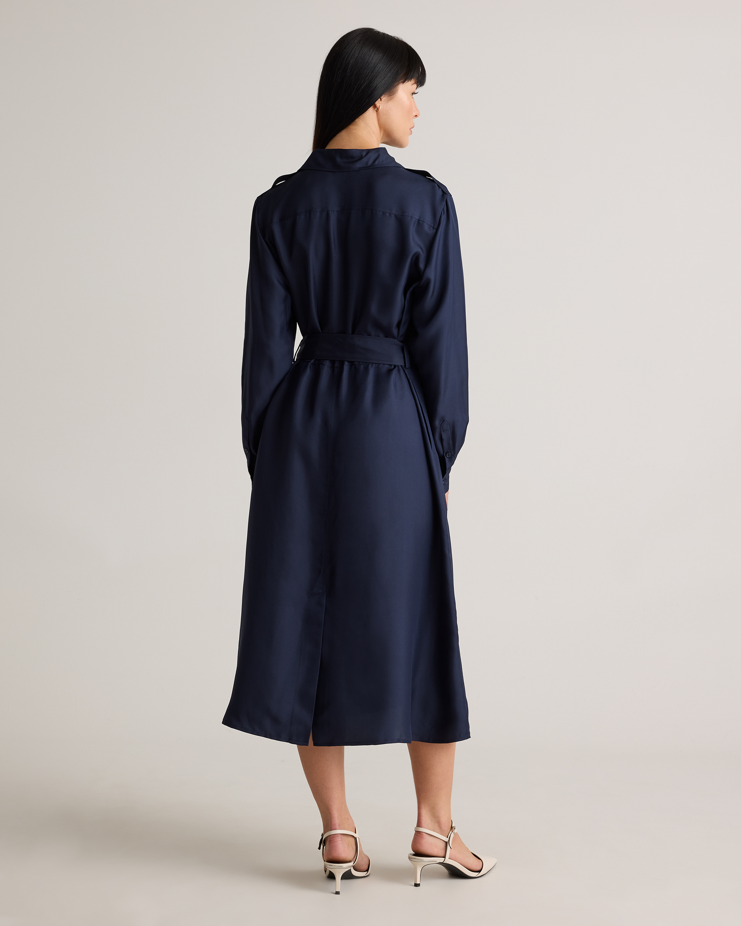 blue utility tie waist shirt dress Short Tie Waist Dress in Summer Blue – Reistor main image 1