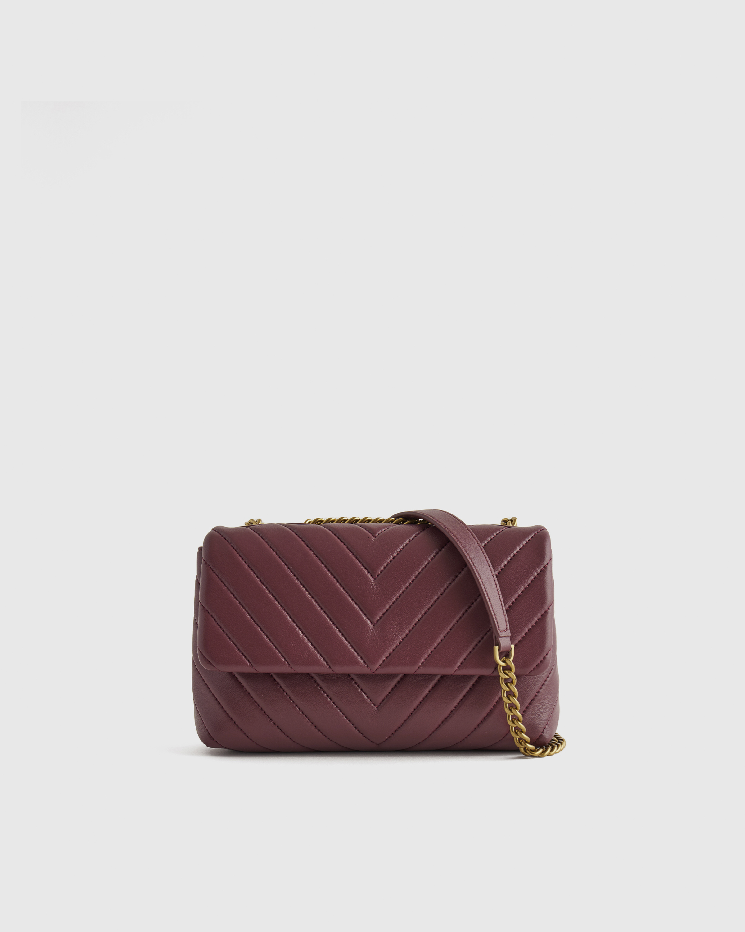 Merlot Italian Leather Quilted Convertible Crossbody