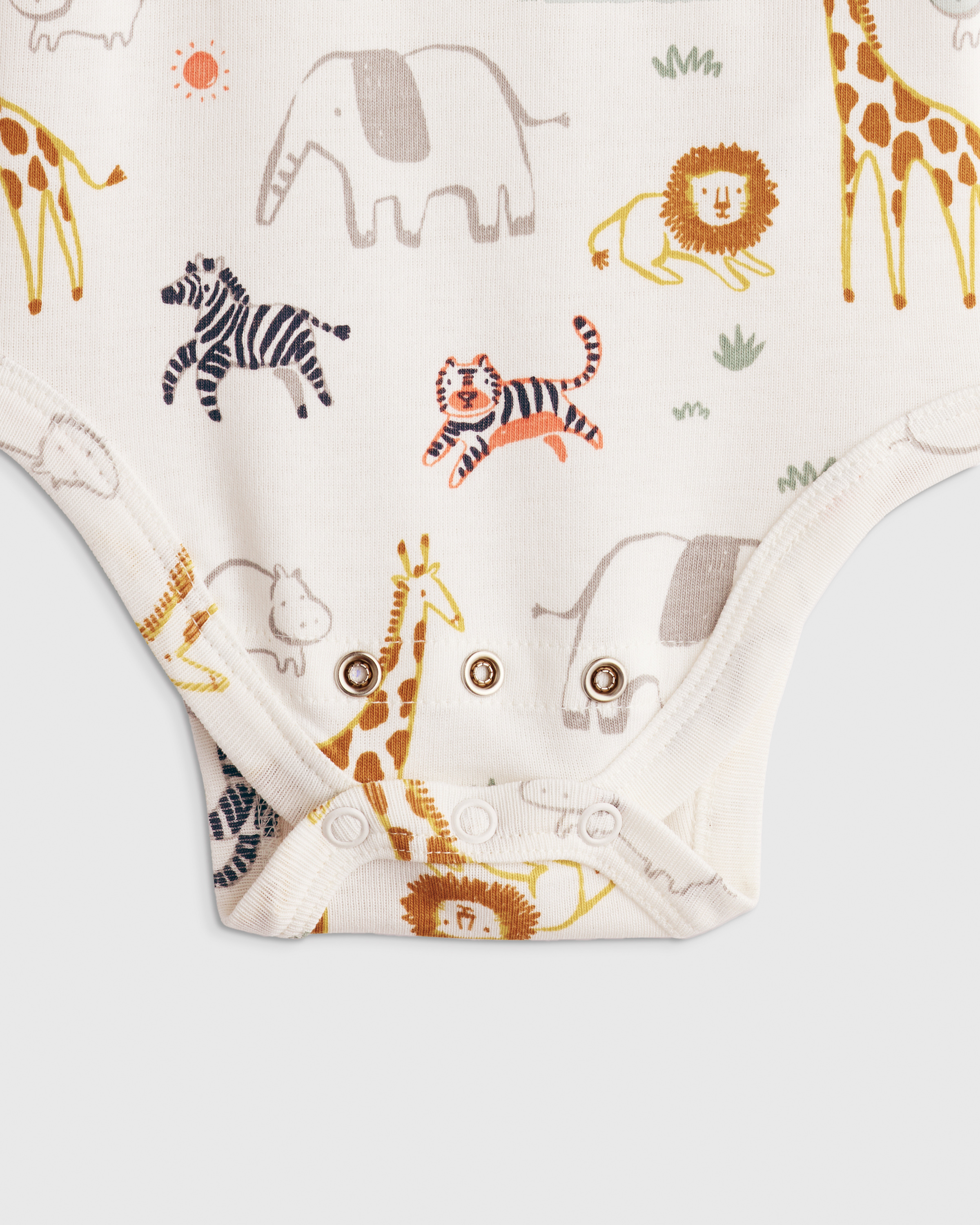 U--1057 BABY 100 Organic Cotton Short Sleeve Bodysuit Safari 13900 CROPPED