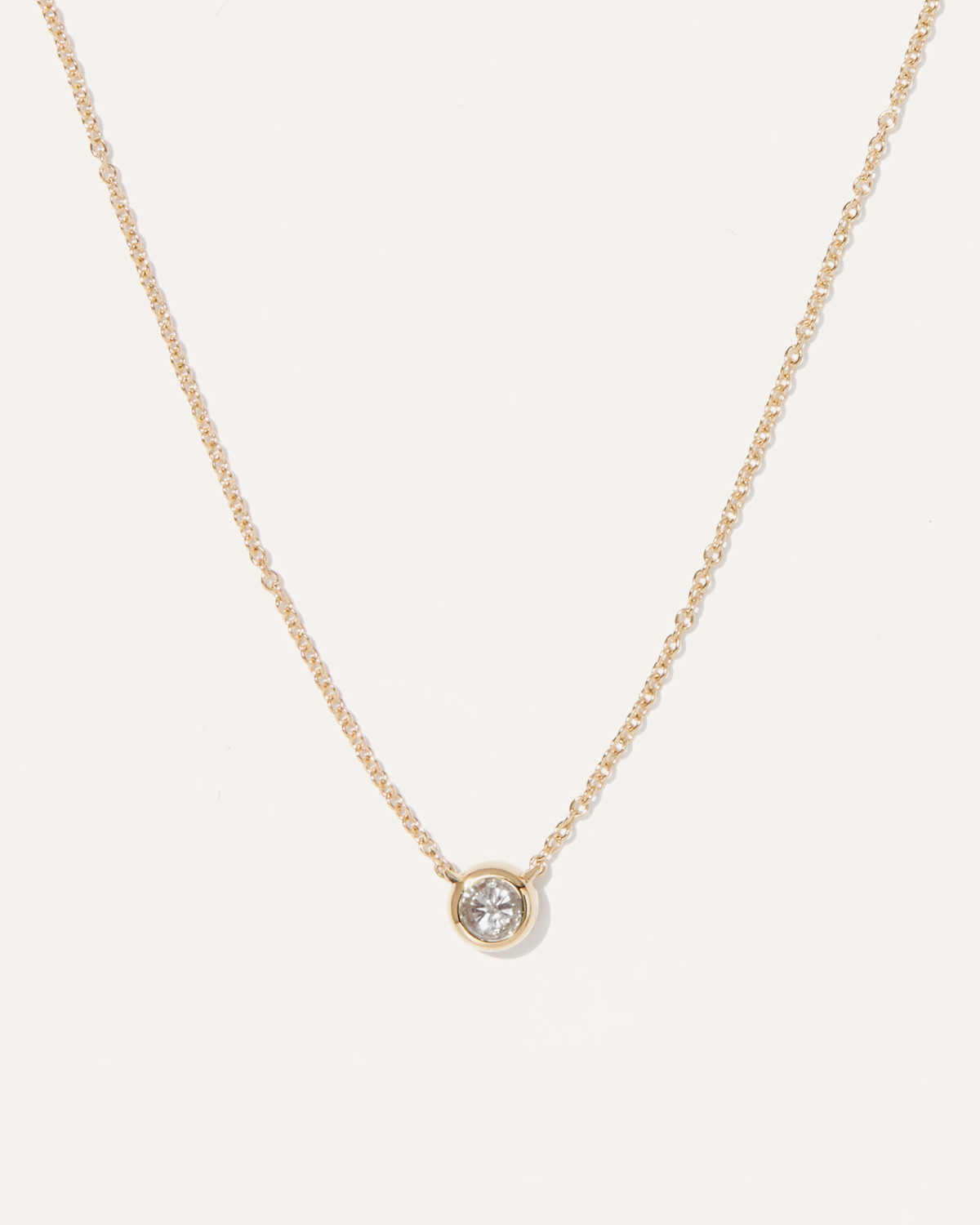 14K Gold Diamond Bezel Necklace | Quince in Yellow Gold