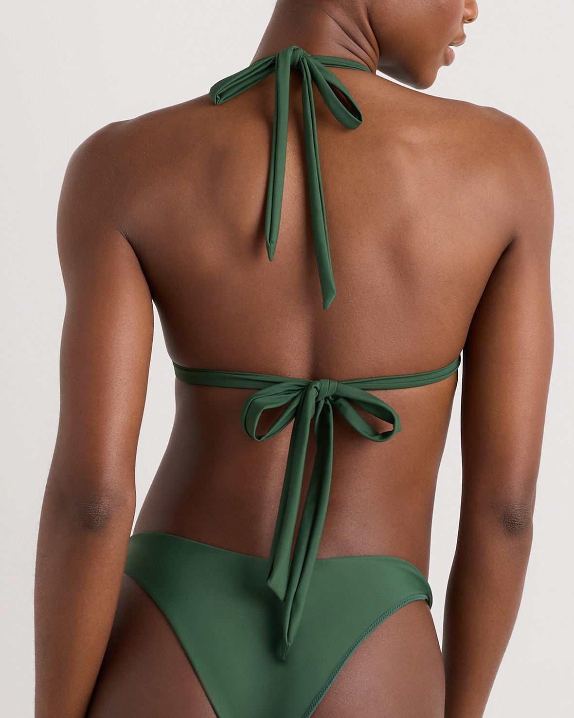 Italian Full Coverage Ring Triangle Bikini Top in Palm