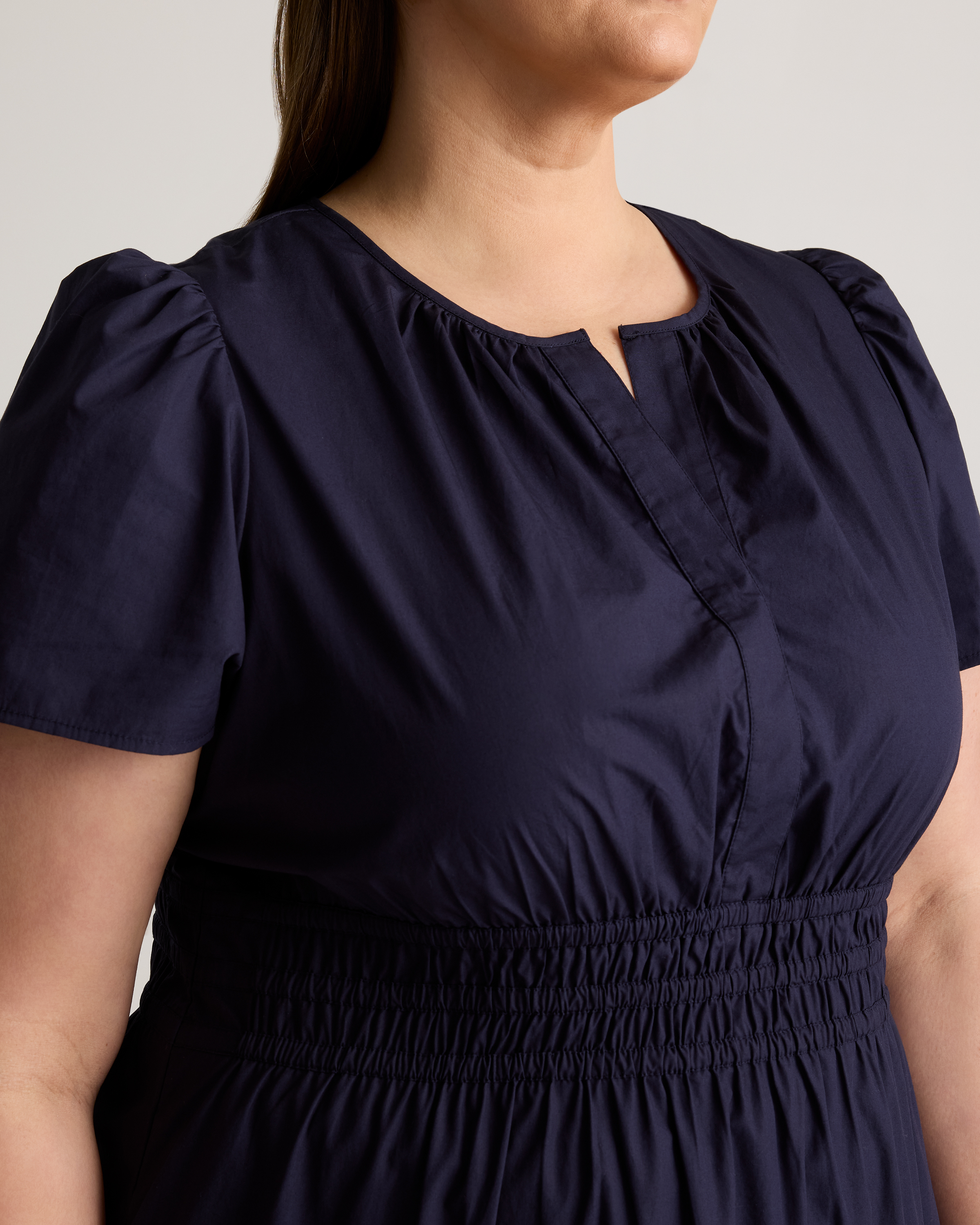 Women's Poplin Tiered Maxi Dress in Navy, Size 3X, Organic Cotton by Quince