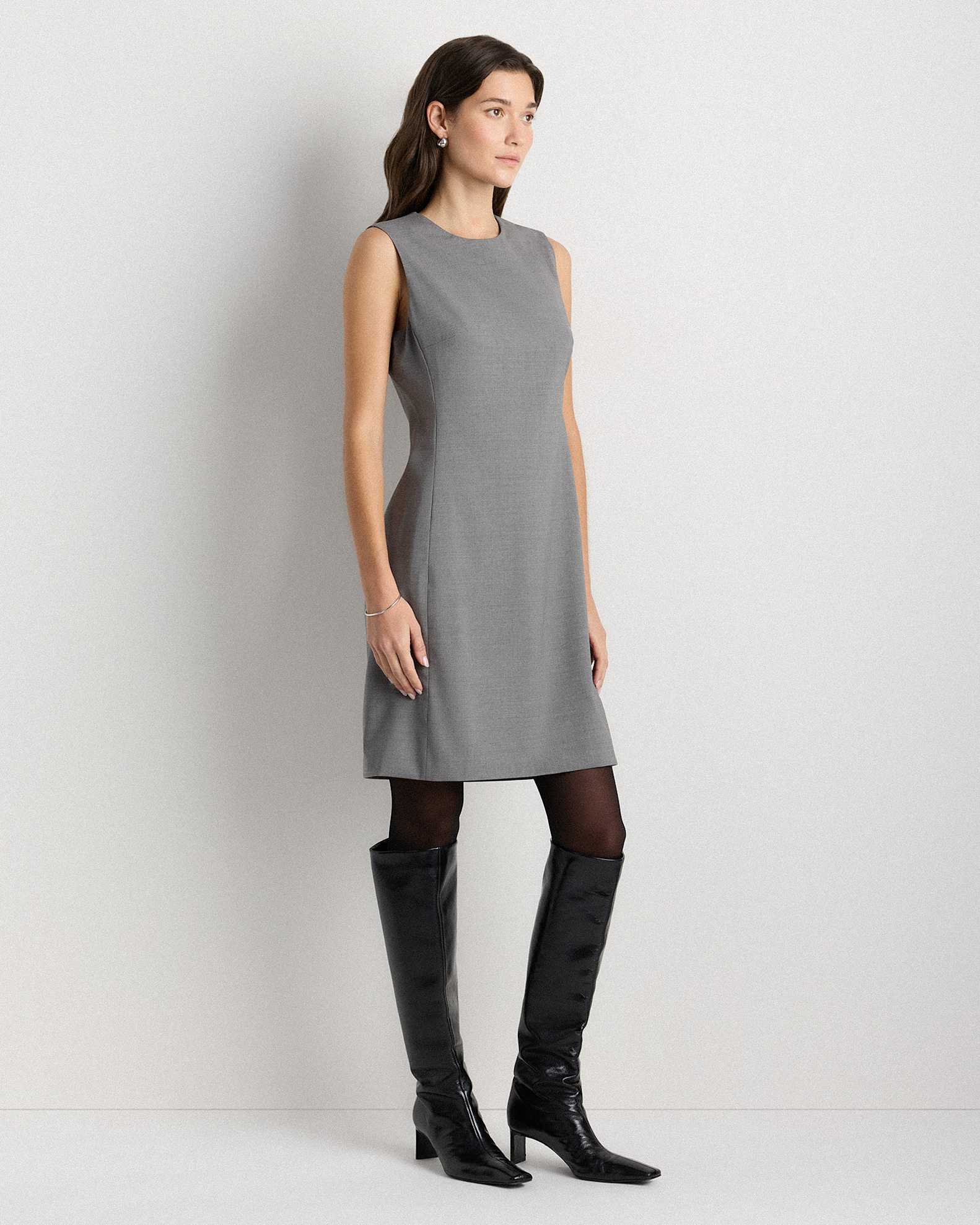 Quince Women's Italian Wool Sleeveless Dress, Navy, Size 12 - Breathable, Moisture-Wicking, Day to Night Wear Quince Women's Italian Wool Sleeveless Dress, Navy, Size 12 - Breathable, Moisture-Wicking, Day to Night Wear