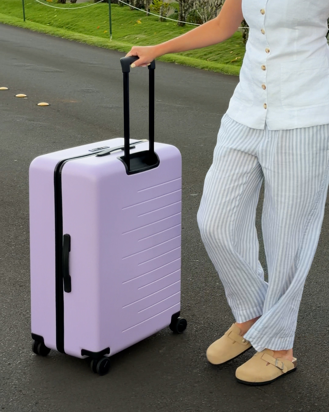 Large Check In Suitcase Lavender Ali Knutson 4x5