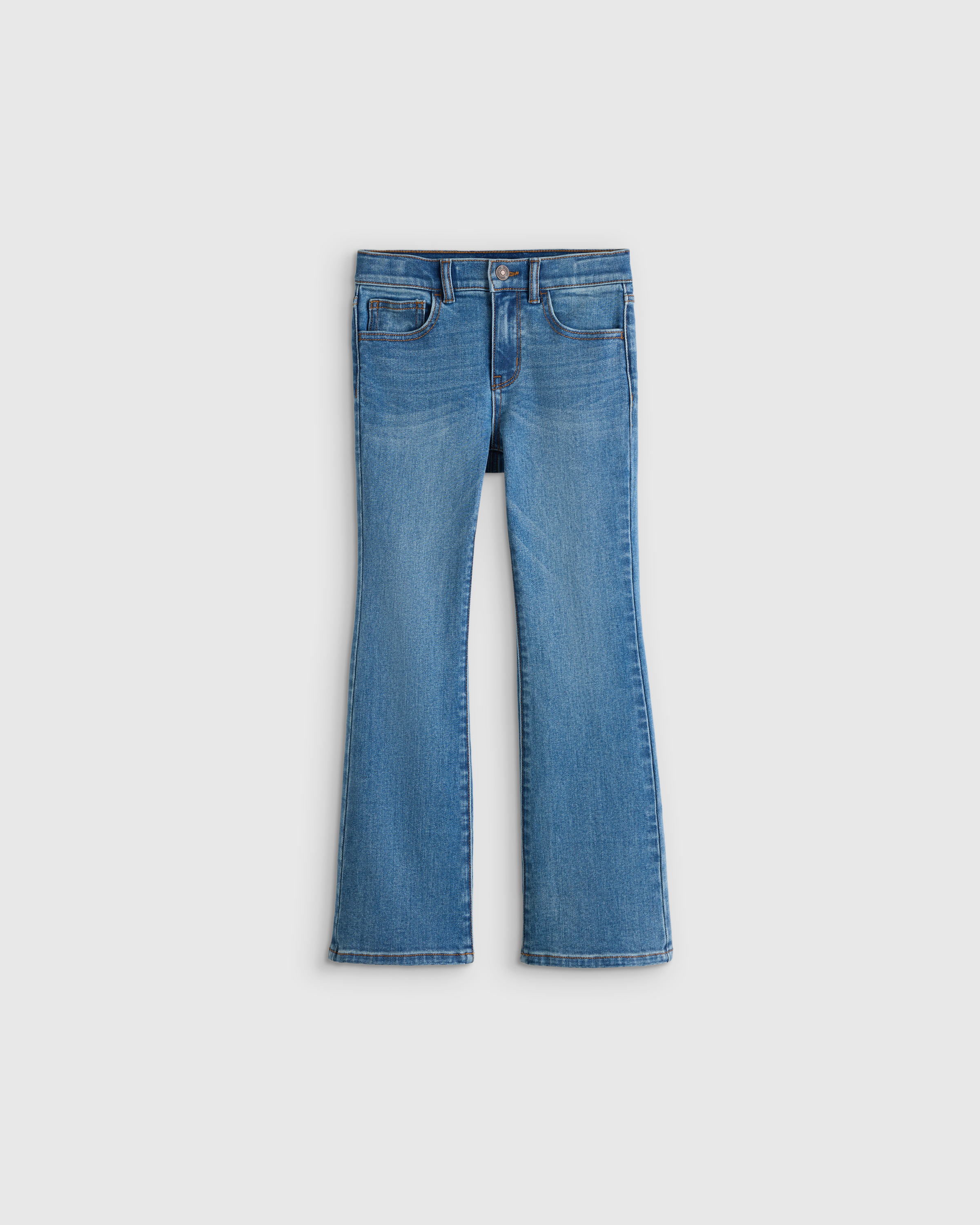 Medium Wash Girls Stretch Flare Jeans
