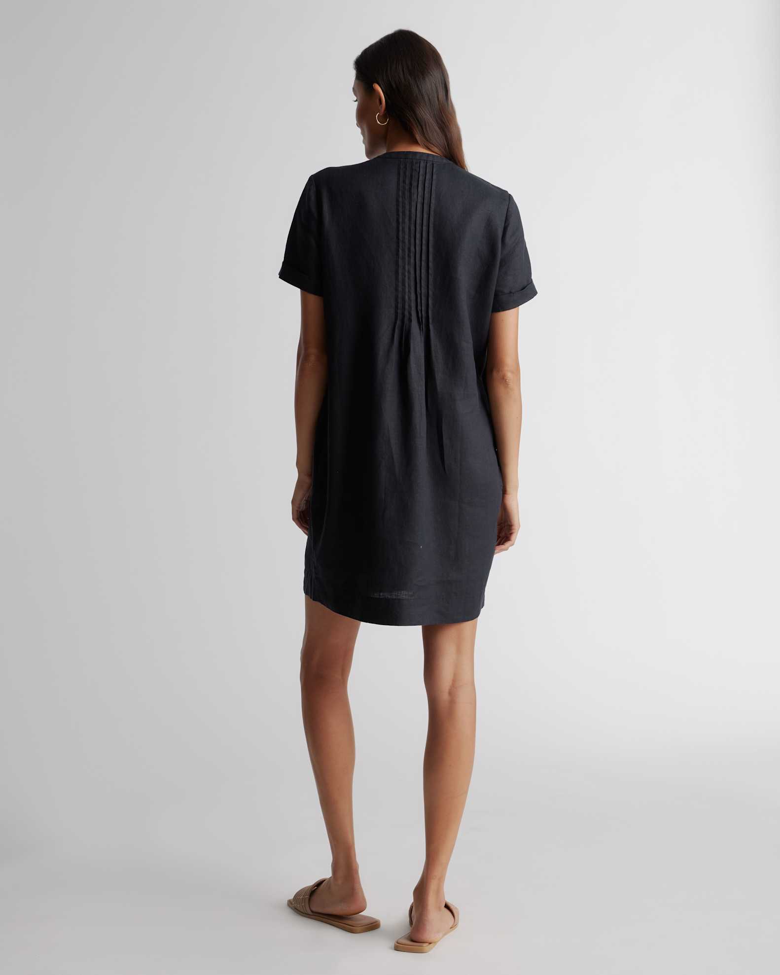 100% European Linen Short Sleeve Swing Dress 100% European Linen Short Sleeve Swing Dress
