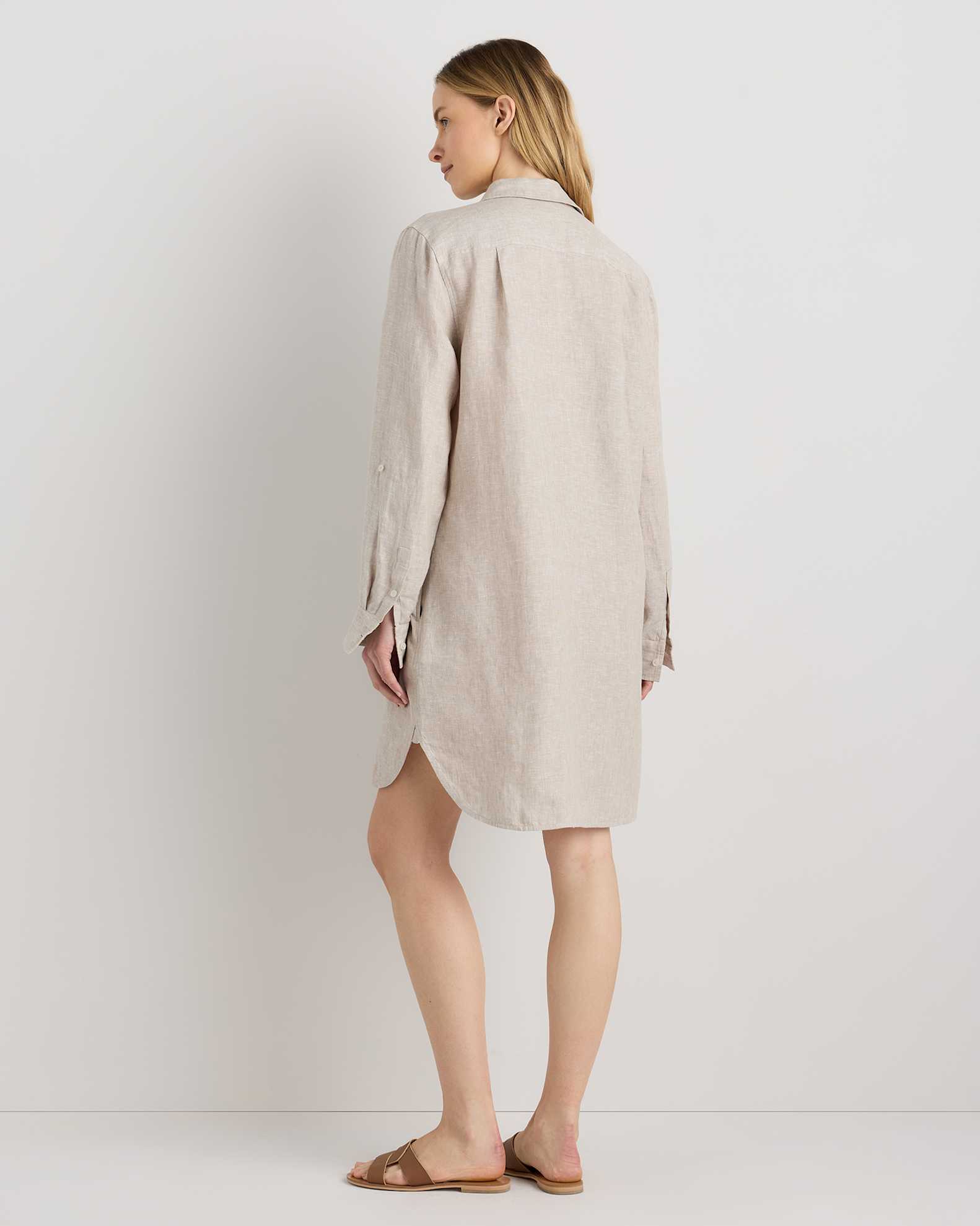 Women's 100% European Linen Shirt Dress in Flax, Size XS, Organic Linen by Quince Women's 100% European Linen Shirt Dress in Flax, Size XS, Organic Linen by Quince