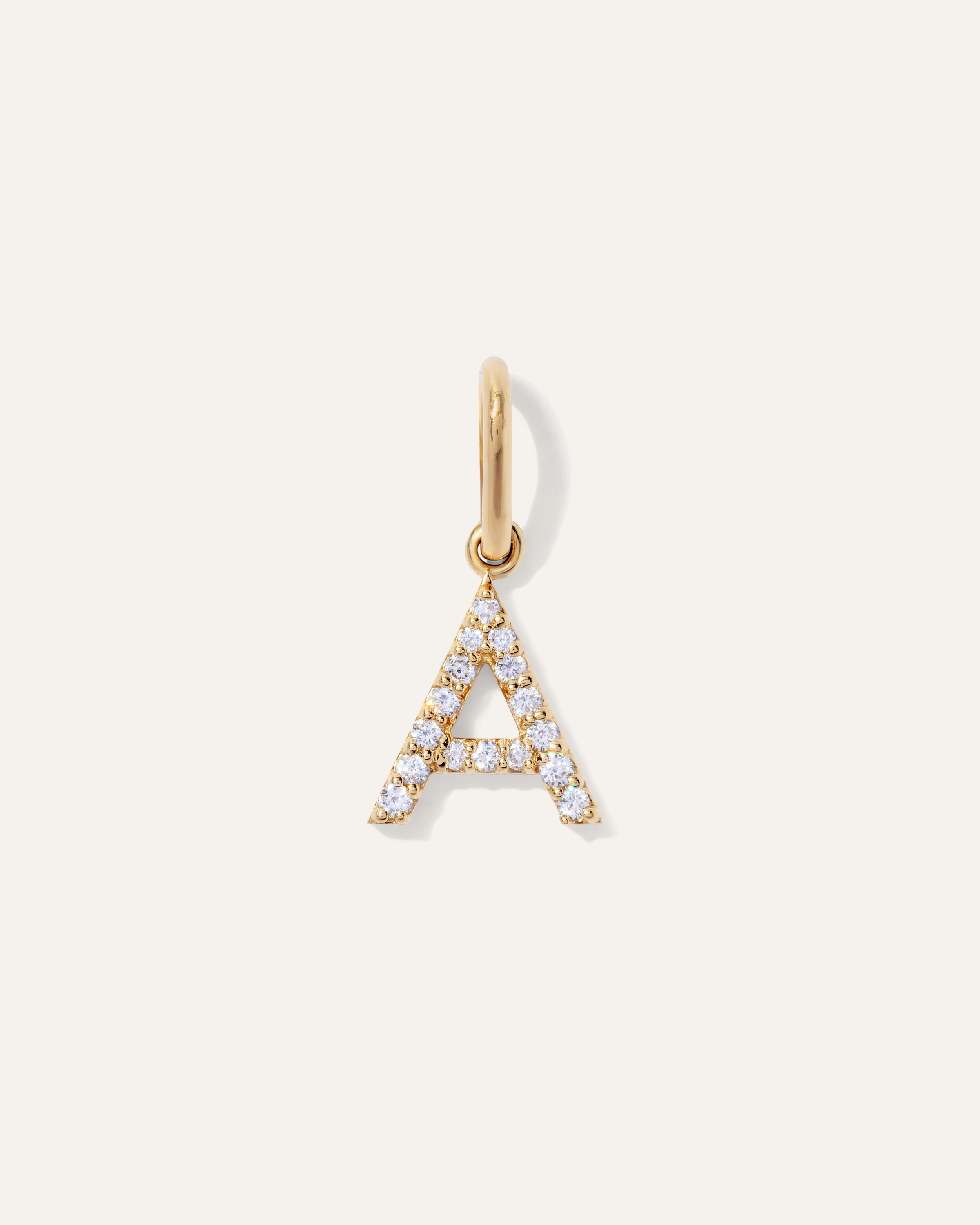 Yellow Gold 14K Gold Diamond Letter Charm
