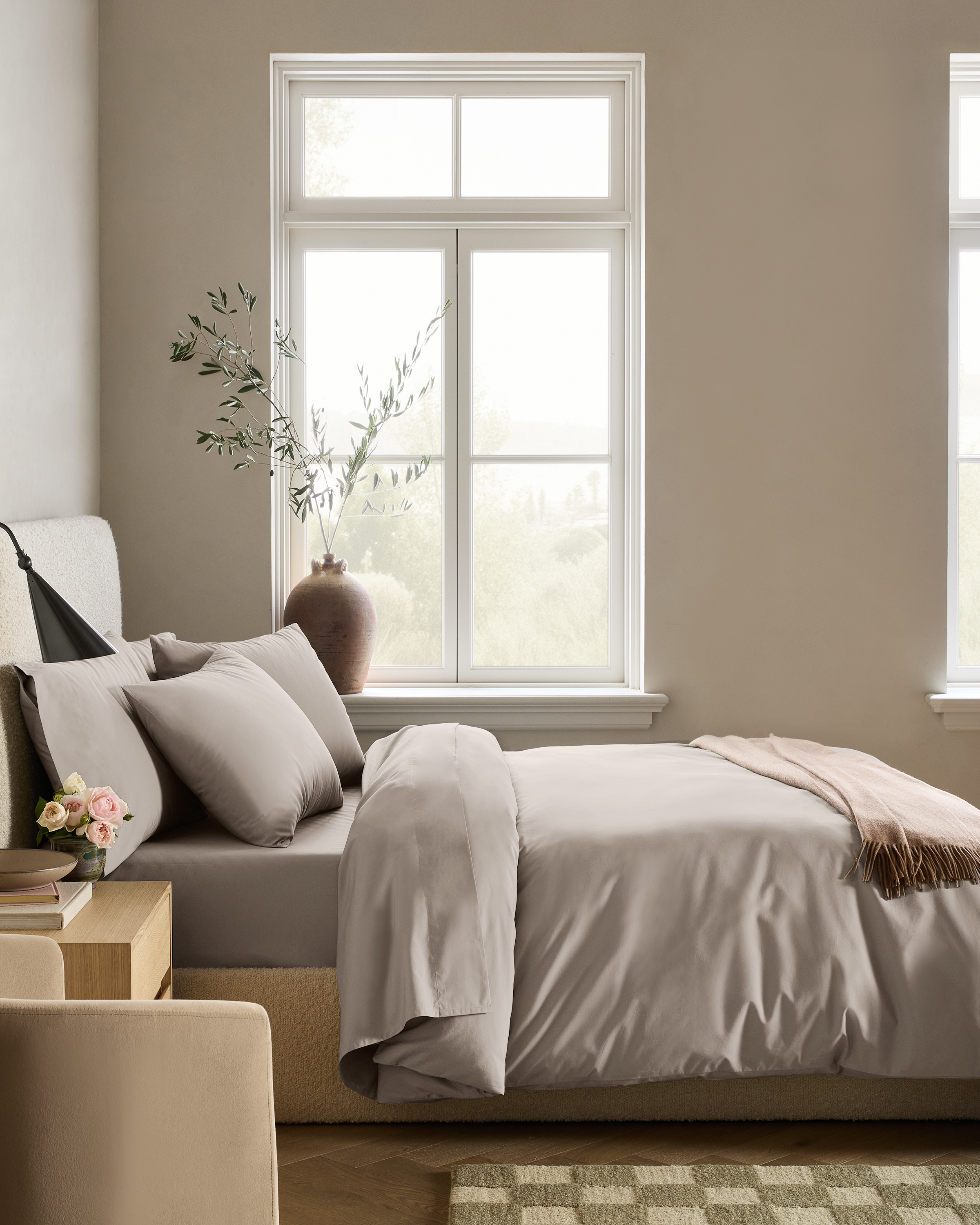 Dove Classic Organic Percale Duvet Cover