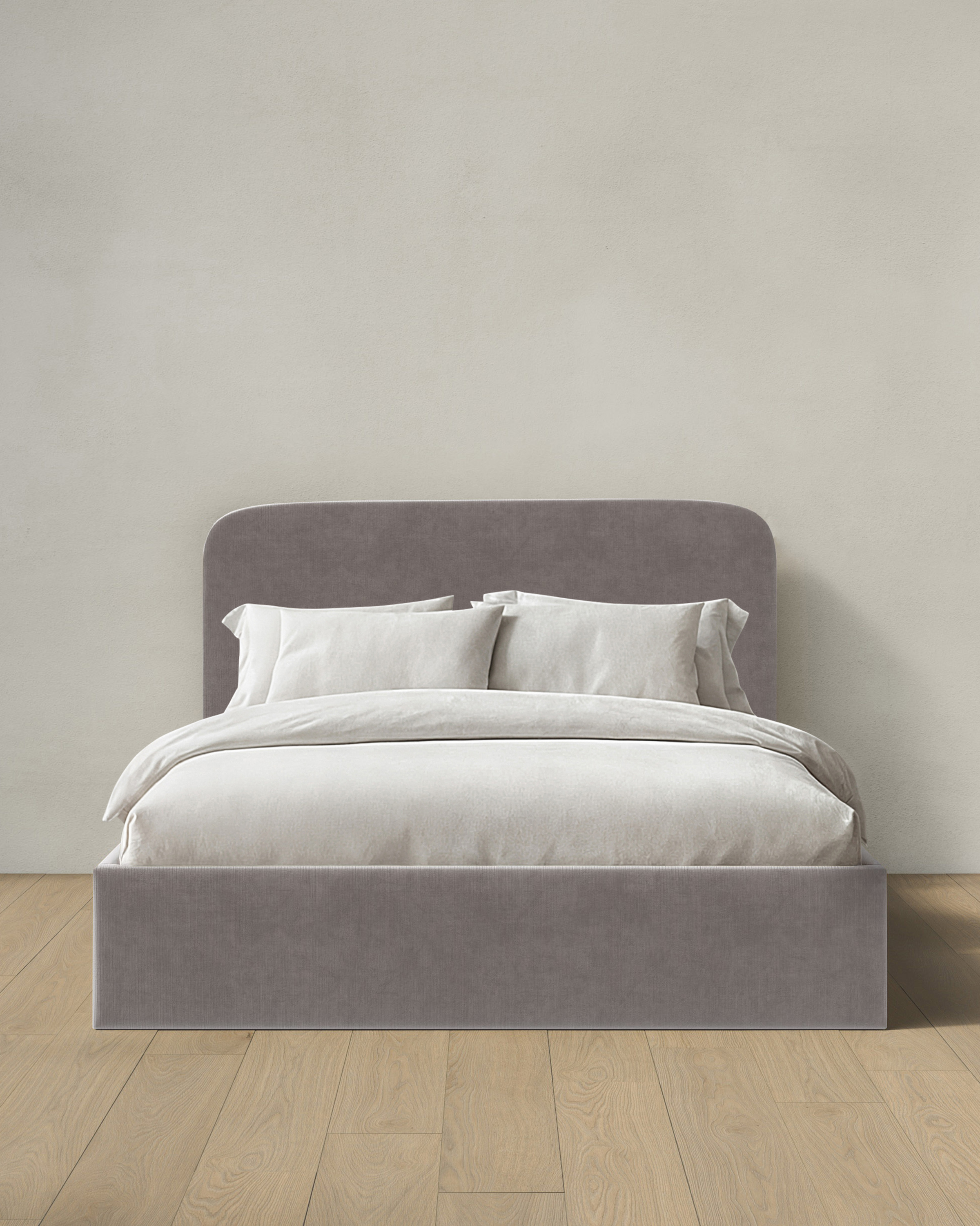 Steel Curved Bed in Performance Velvet