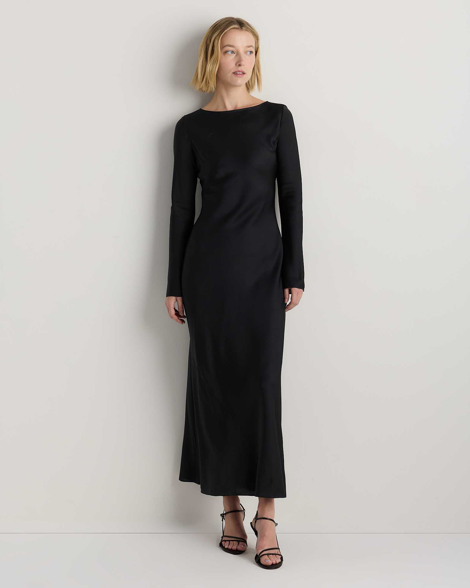 Women's Washable Stretch Silk Long Sleeve Maxi Dress Women's Washable Stretch Silk Long Sleeve Maxi Dress