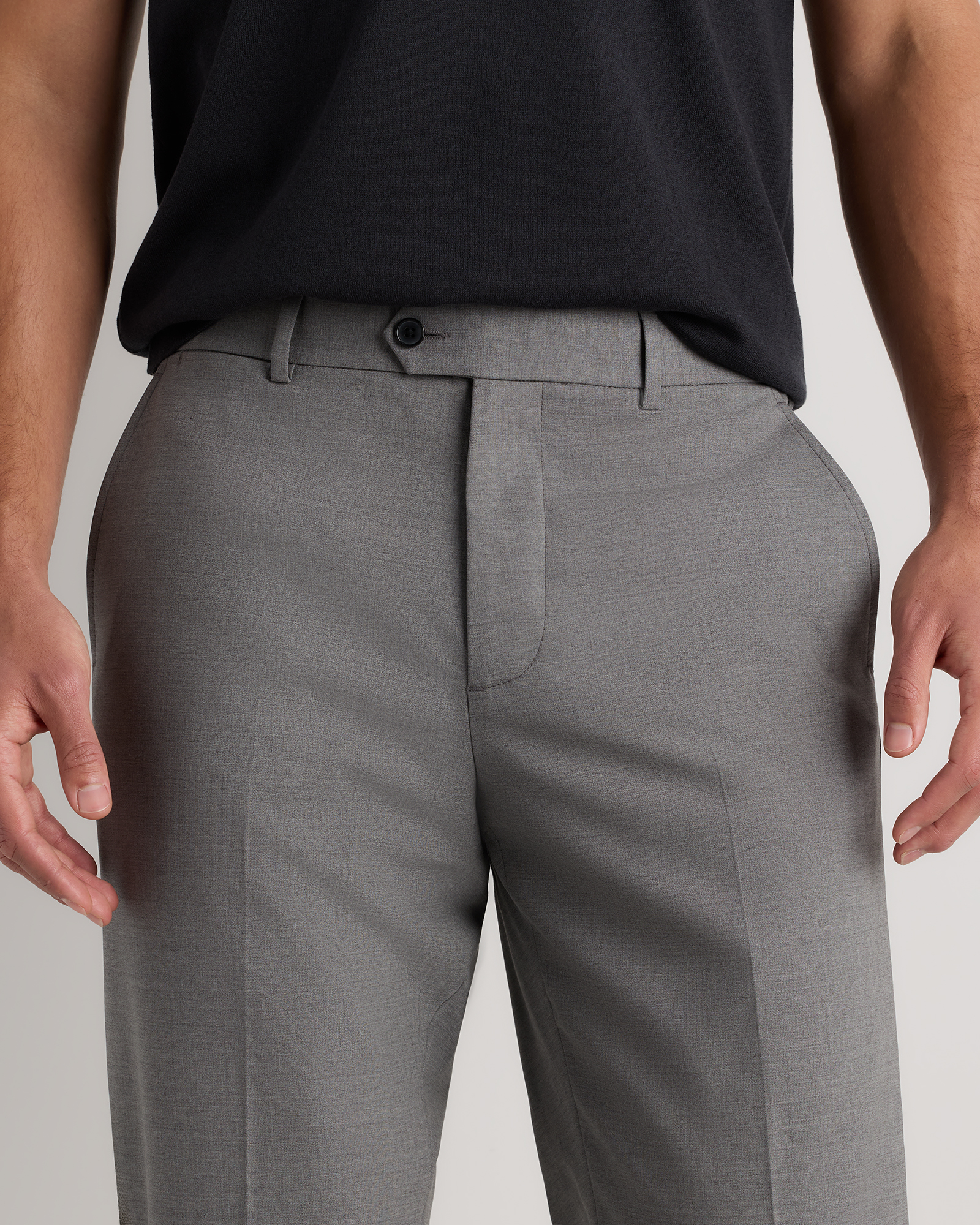straight fit dress pants men White Slim Fit Dress Pants Flat Front Pre-hemmed