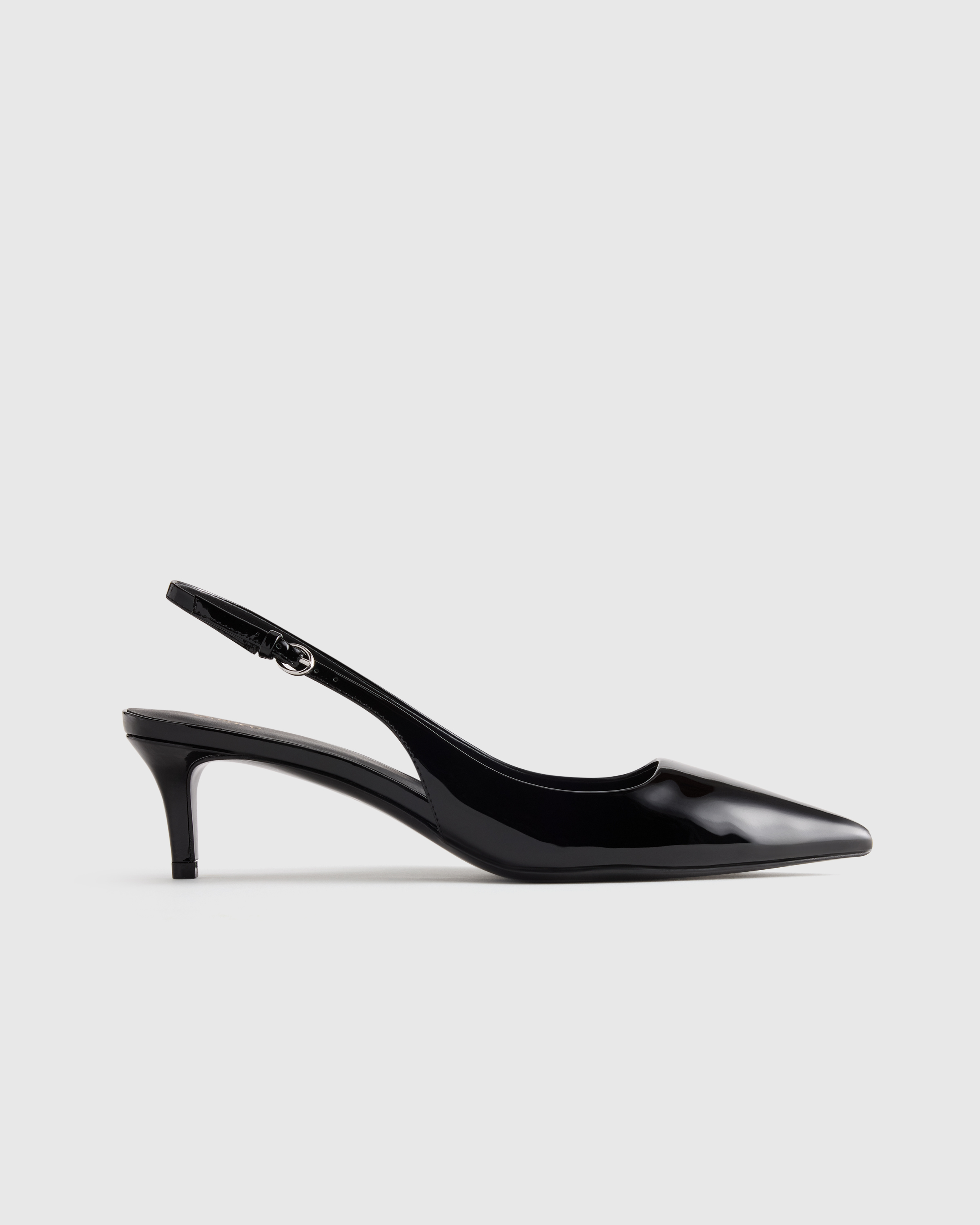 Black Patent Italian Leather 55mm Slingback Pump