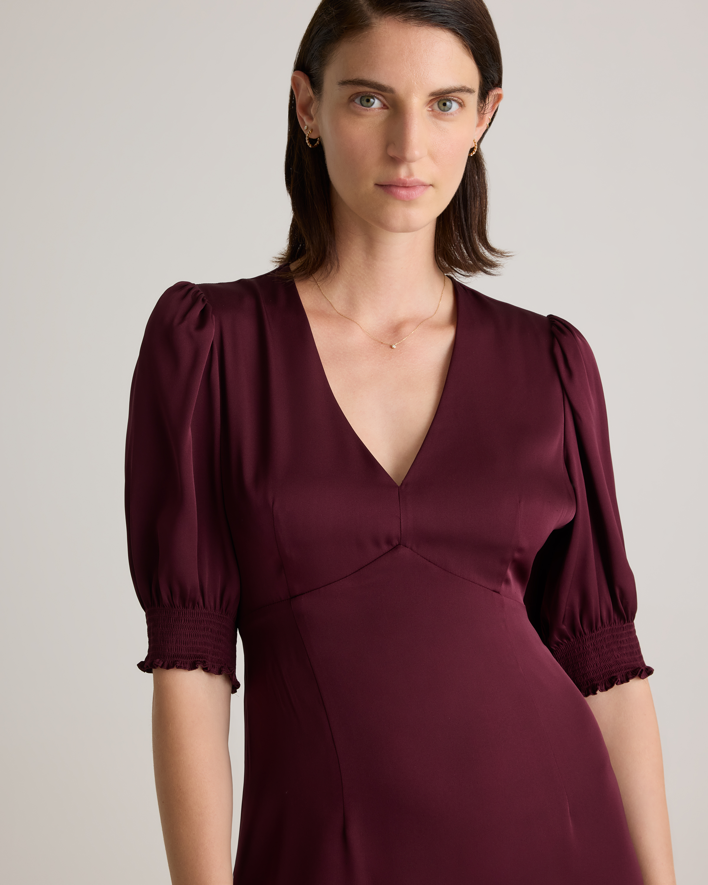 knee length dresses for ladies Taupe Cotton Blend Mini Shirt Dress - All Dresses