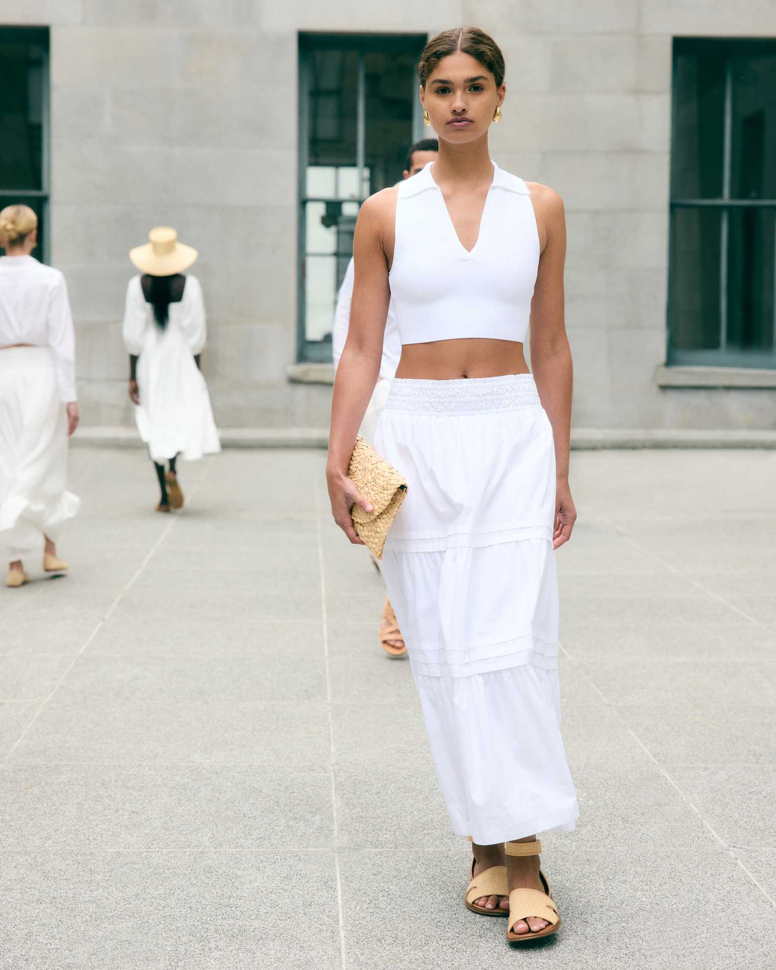 Tiered Skirt White Chiffon Maxi Skirt Outfit Chiffon Fabric White