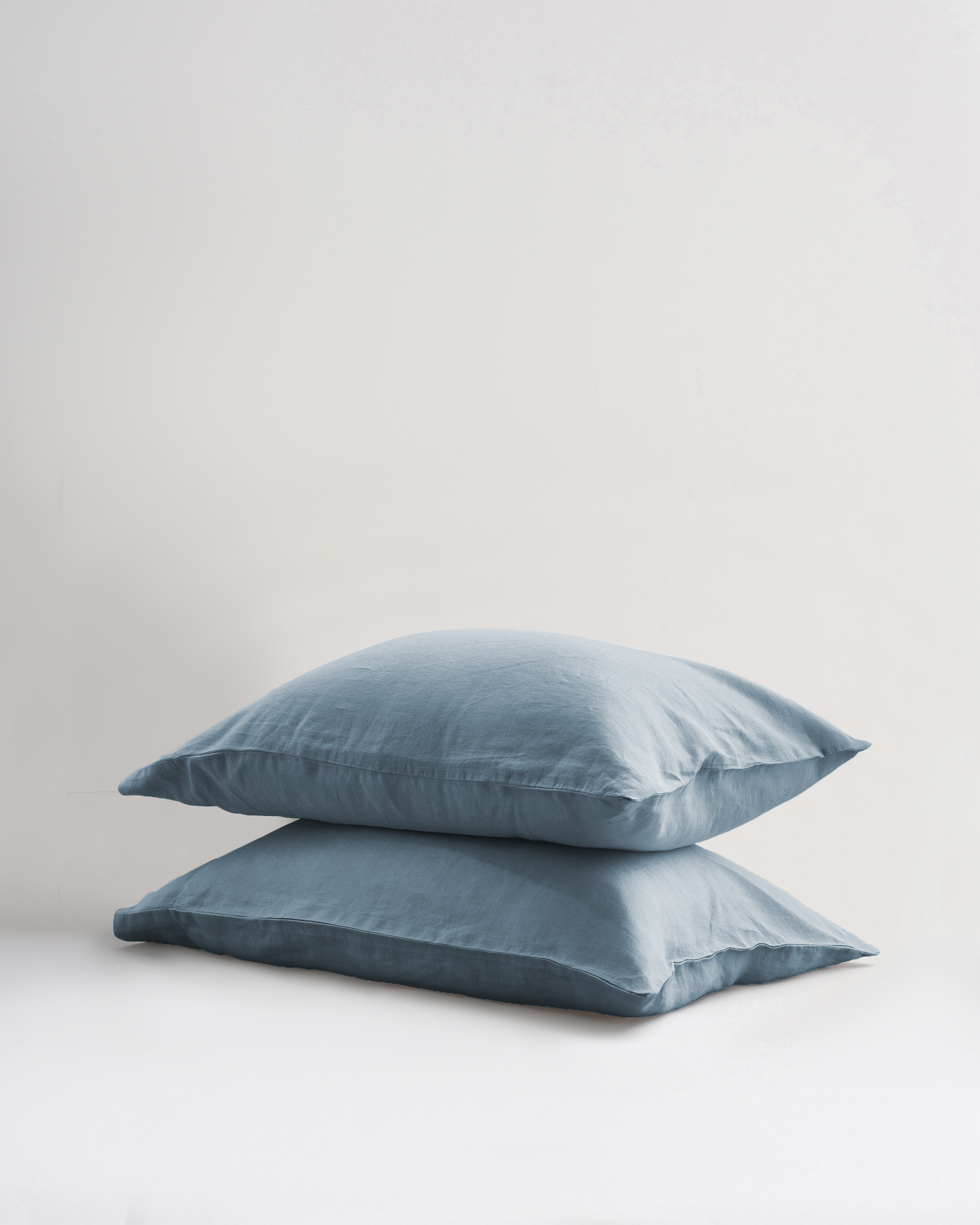 European Linen Pillowcase Set - StandardSize Chart, Dusty Blue