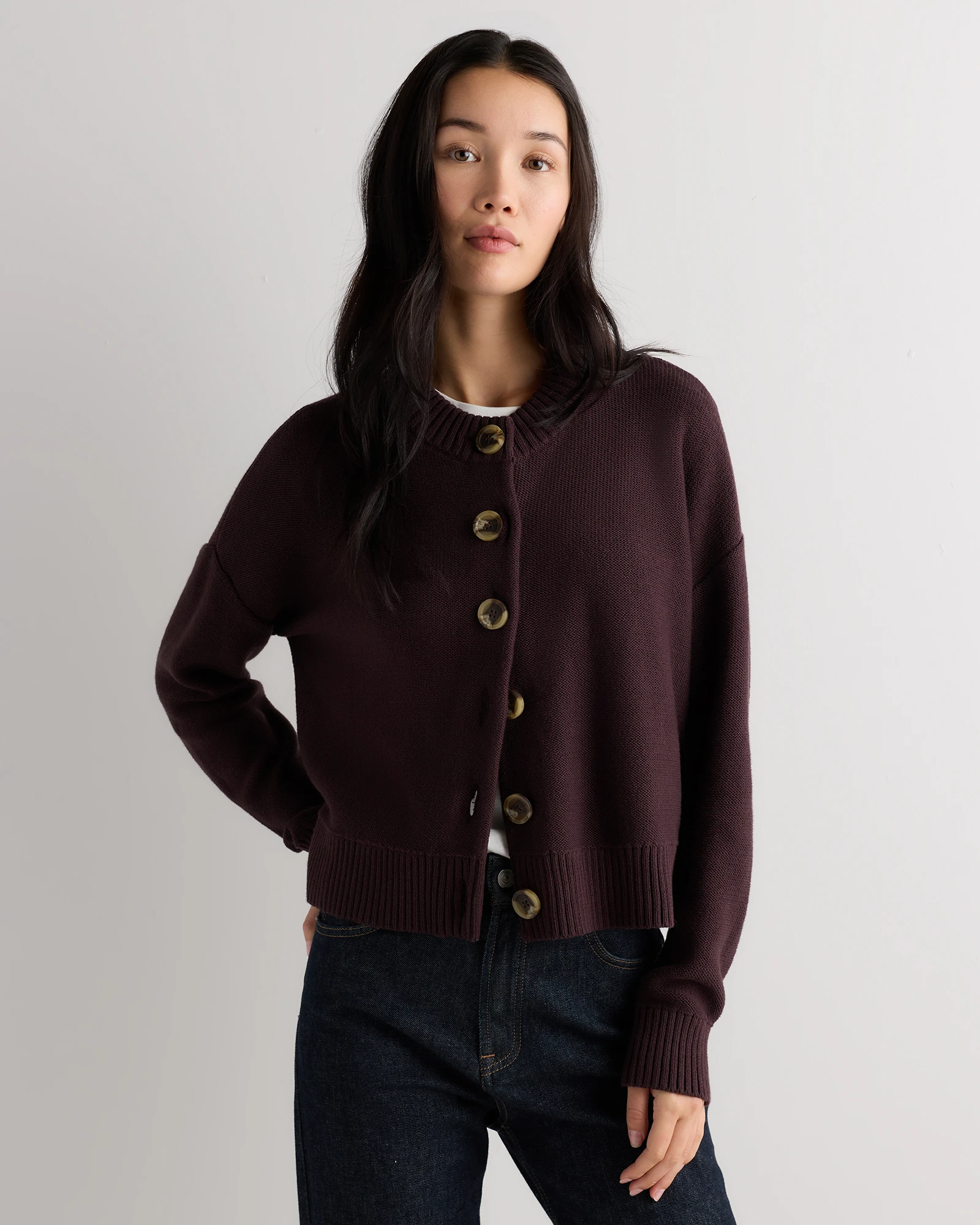 100% Organic Cotton Cropped Cardigan