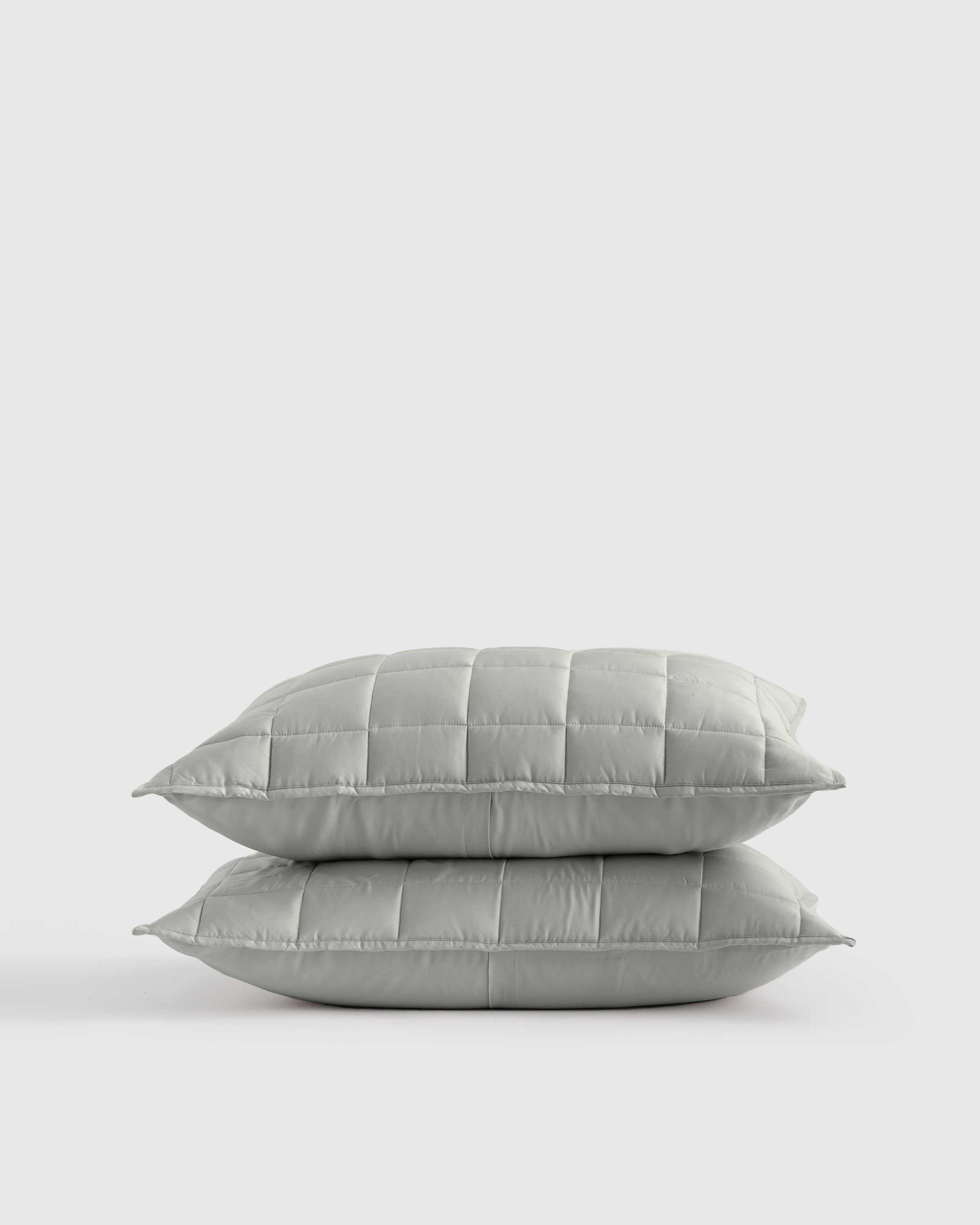 quince bamboo box quilted sham set, king, eucalyptus