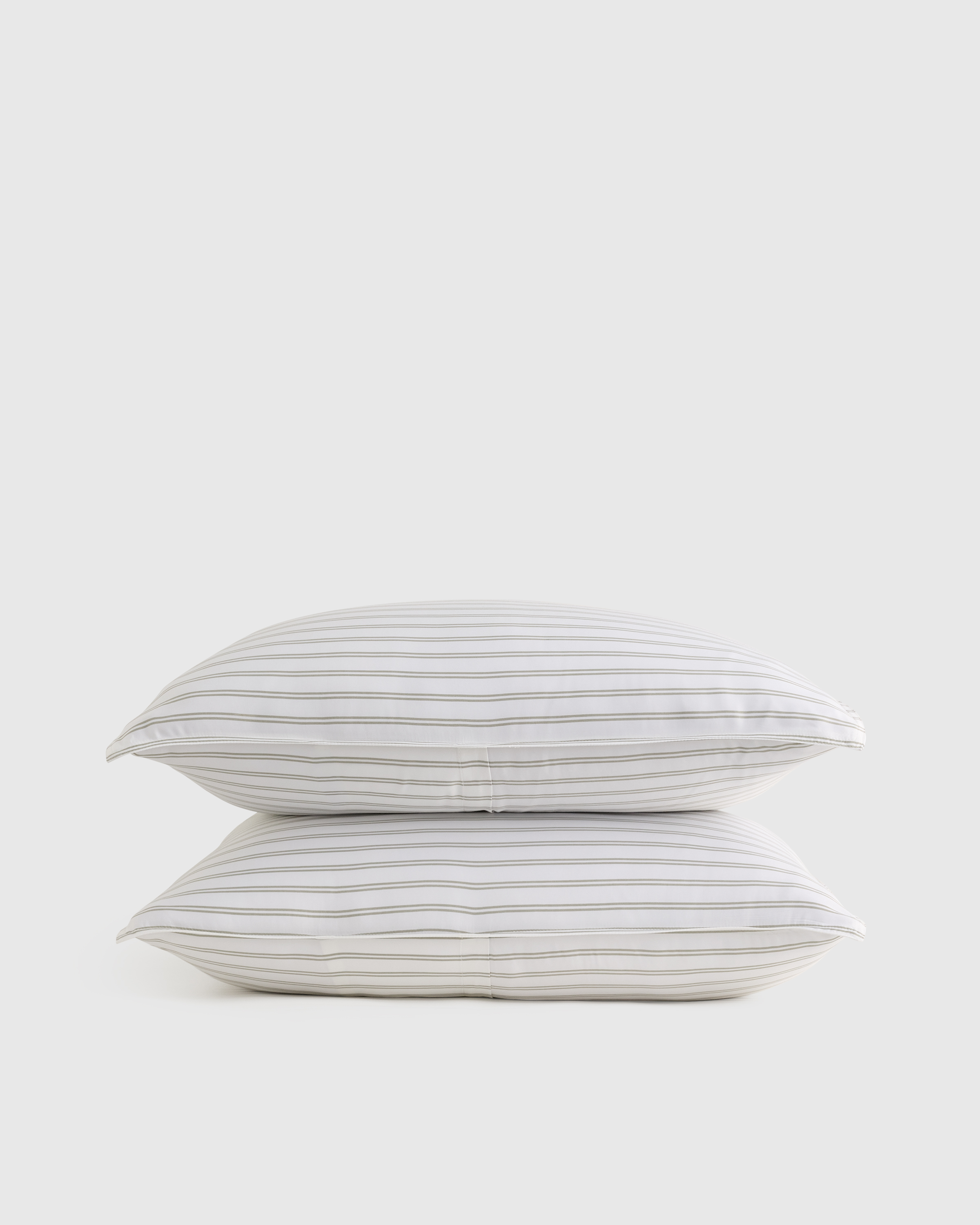 Double Stripe Sage Bamboo Sham Set