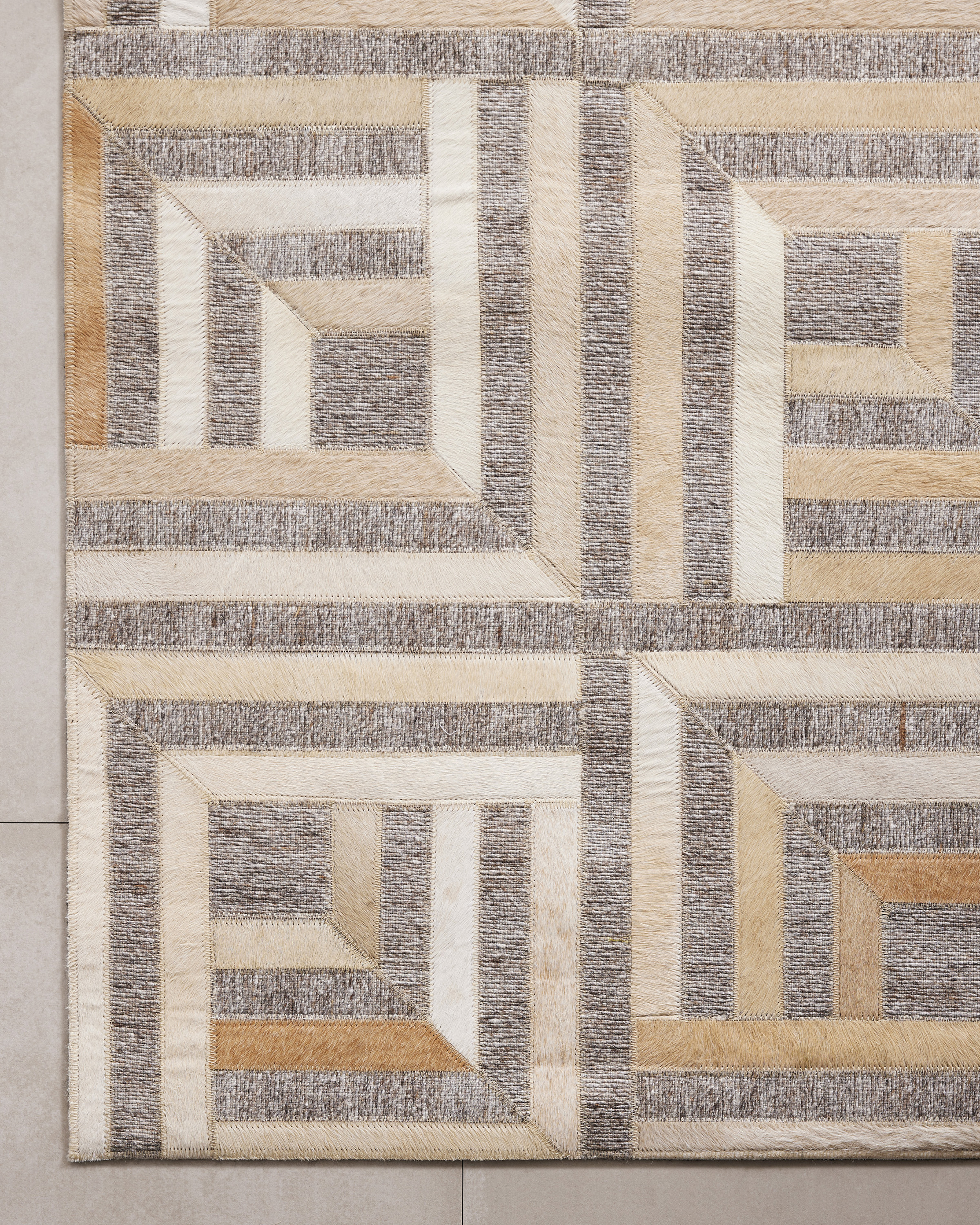 Geometric Hair on Hide Rug - Thumbnail 5