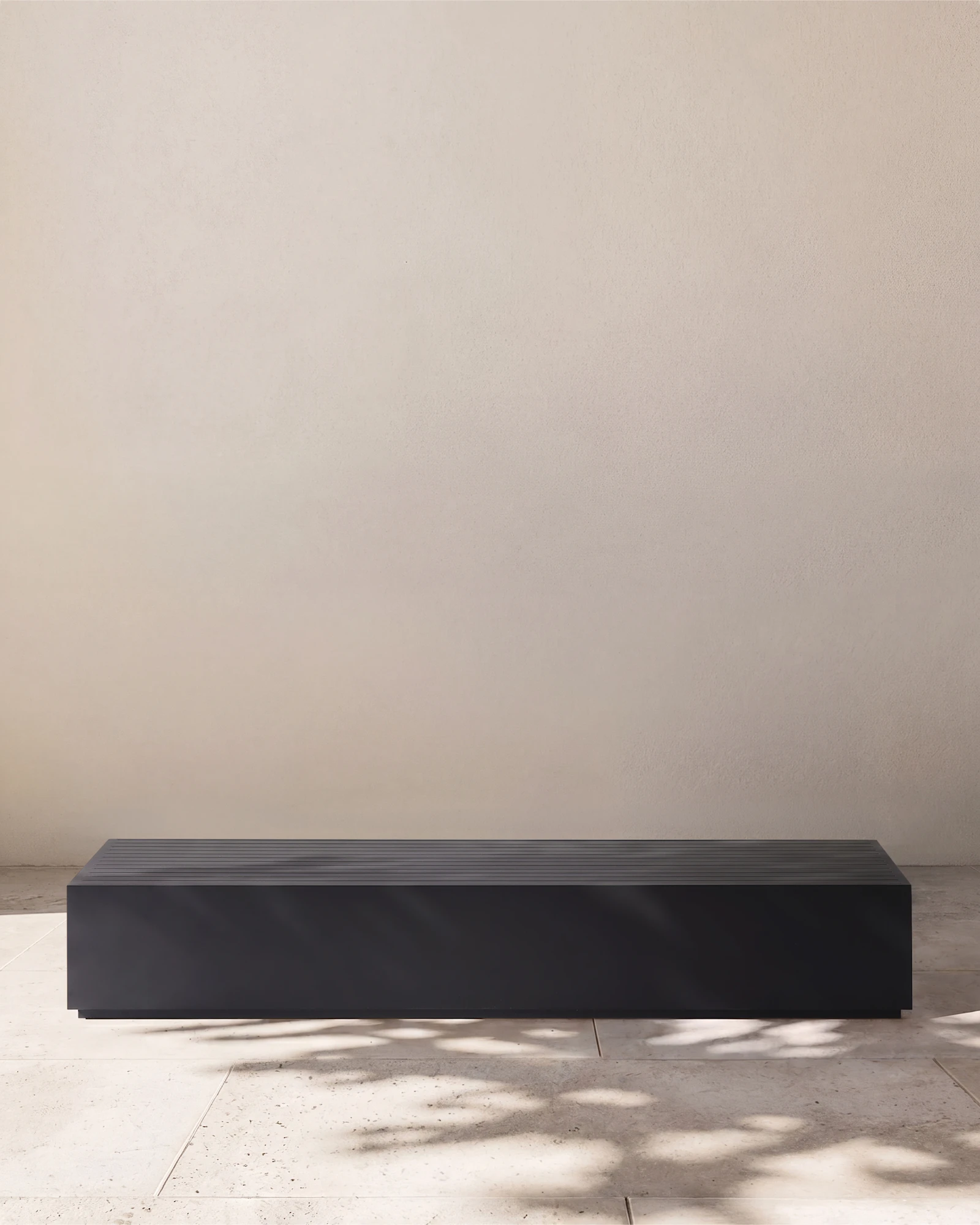 Powder-Coated Aluminum Outdoor Coffee Table in Dark Charcoal