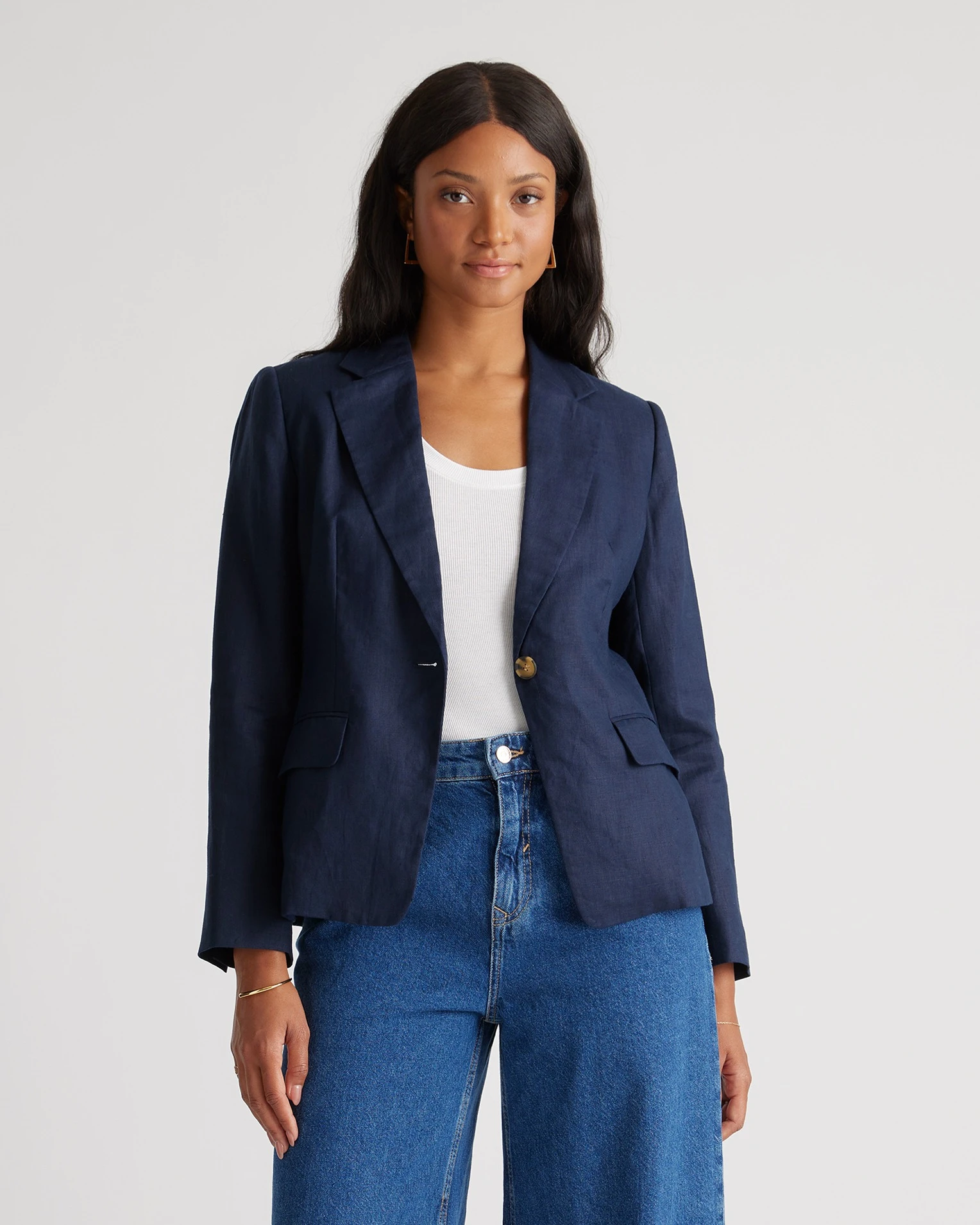 100% European Linen Structured Blazer