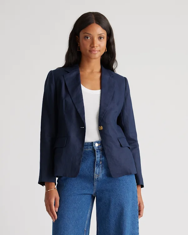 100% European Linen Structured Blazer