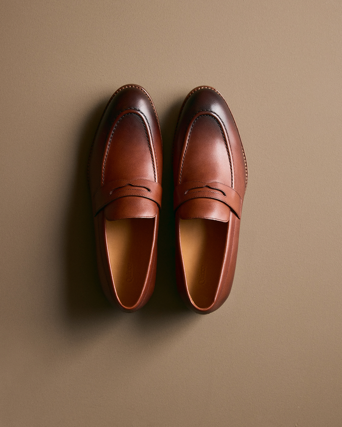 Brandy Calfskin Leather Penny Loafer